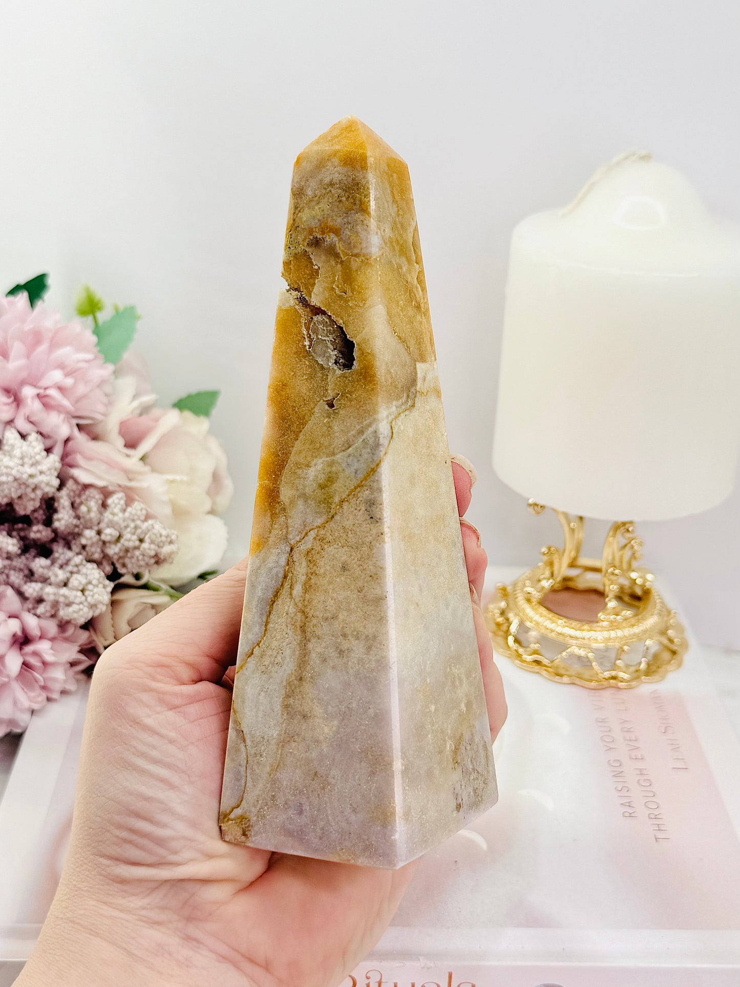 ⚜️ SALE ⚜️ Large 15.5cm Natural Pink Amethyst Carved Obelisk | Tower From Brazil