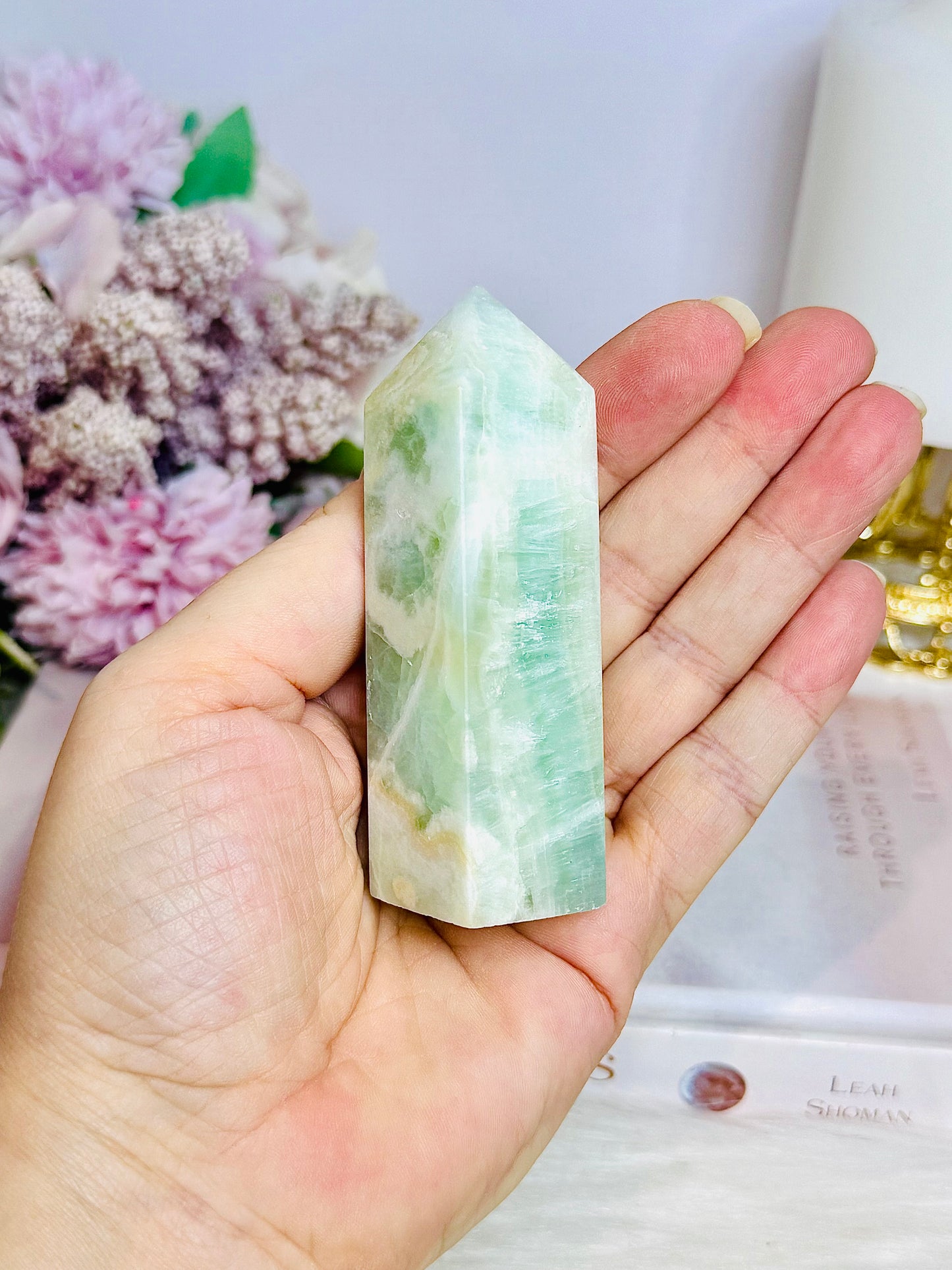 Pistachio Calcite Tower 8.5cm