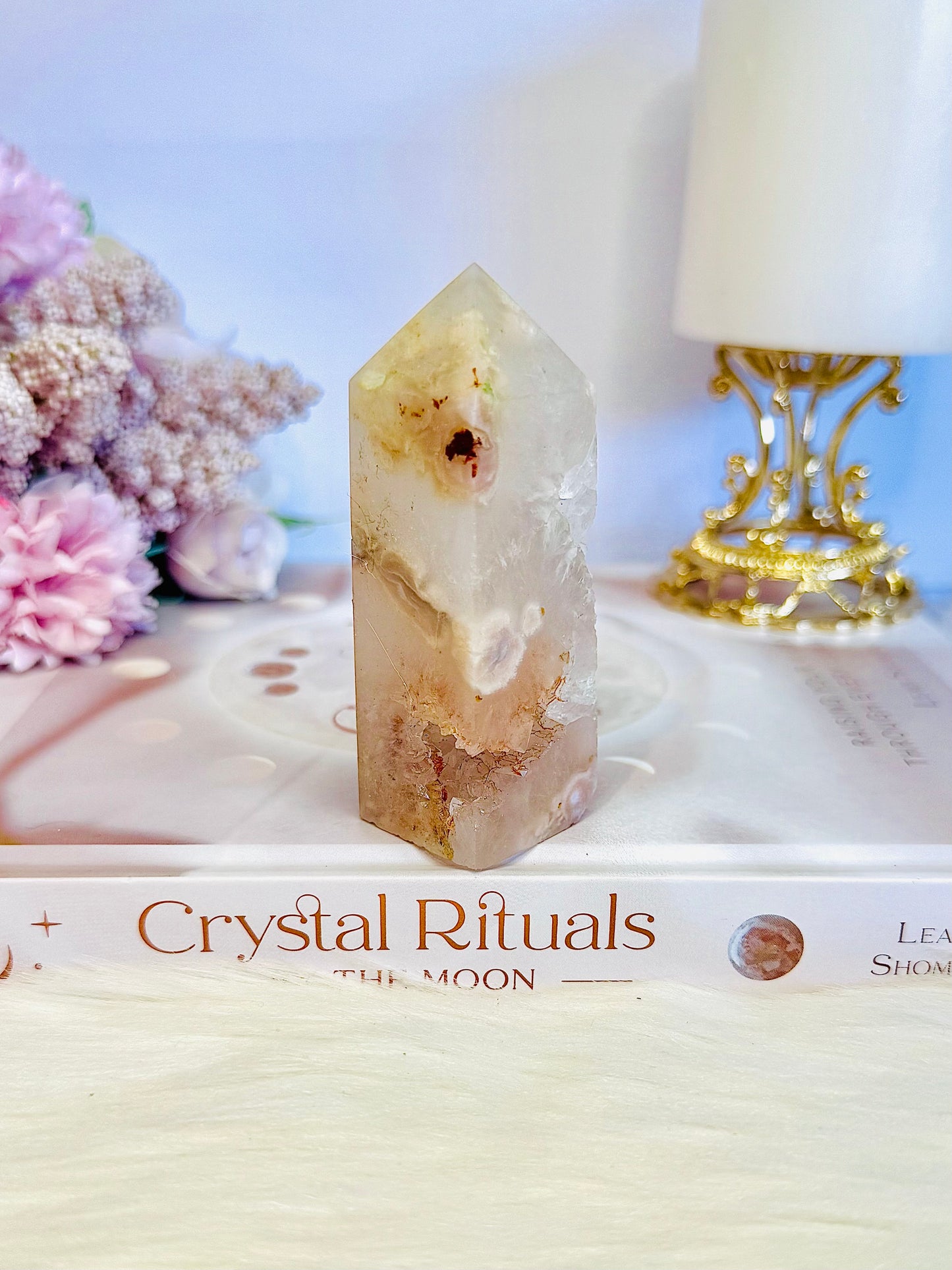 Druzy Flower Agate Tower 8.5cm