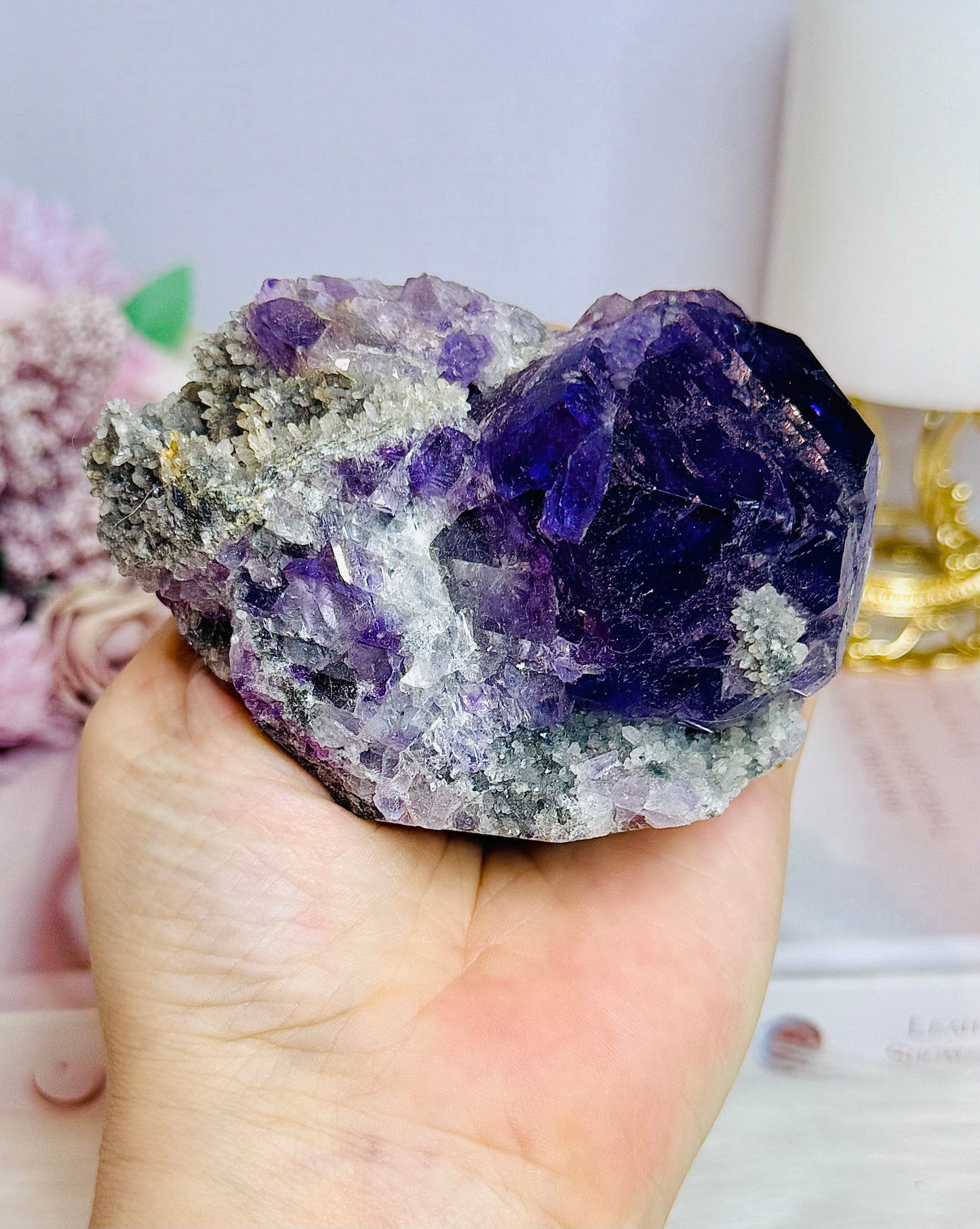 High Grade Purple Cubed Fluorite Natural Specimen 392g
