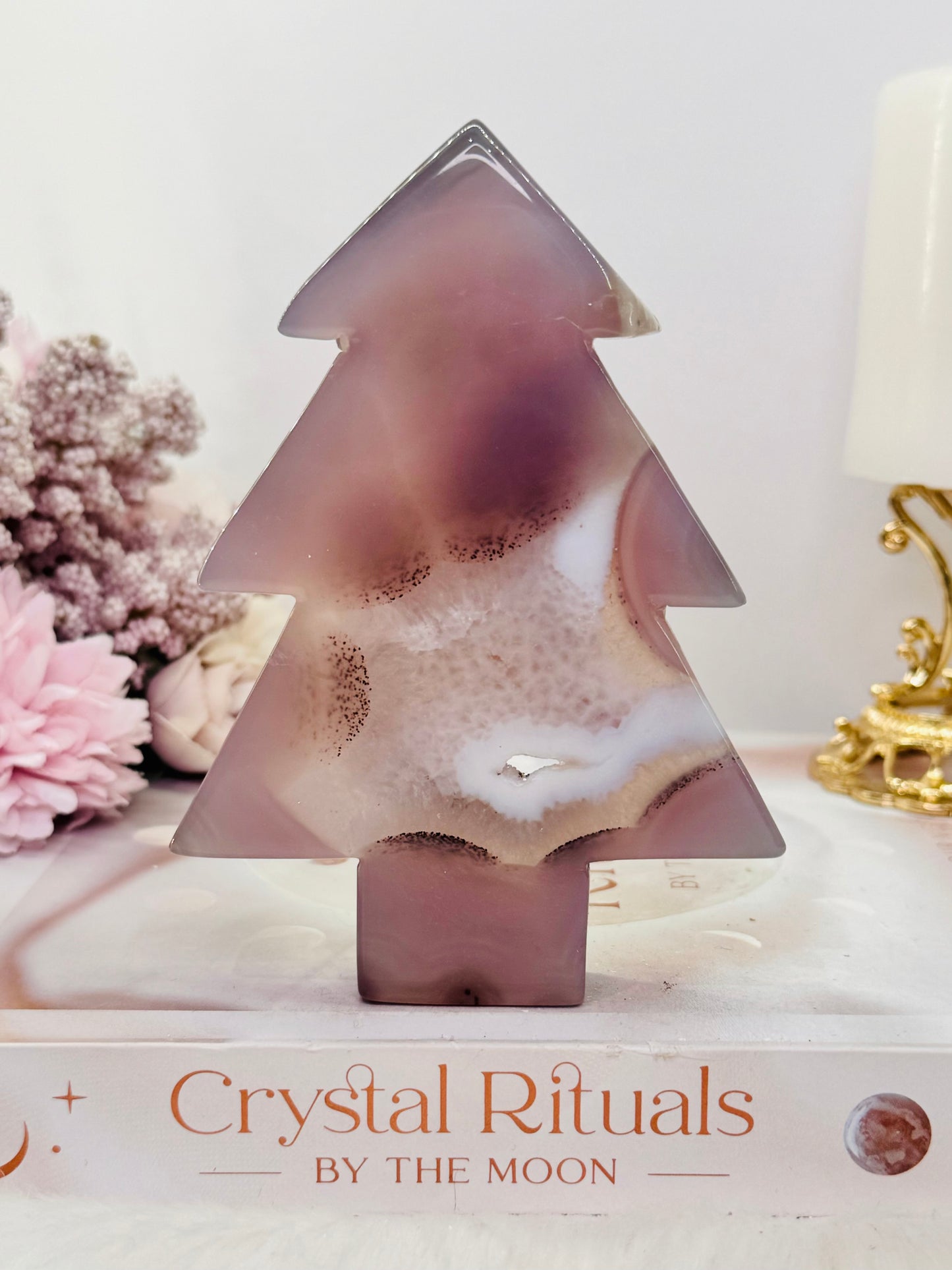 High Grade Sugar Druzy Agate Chunky Christmas Tree 12cm