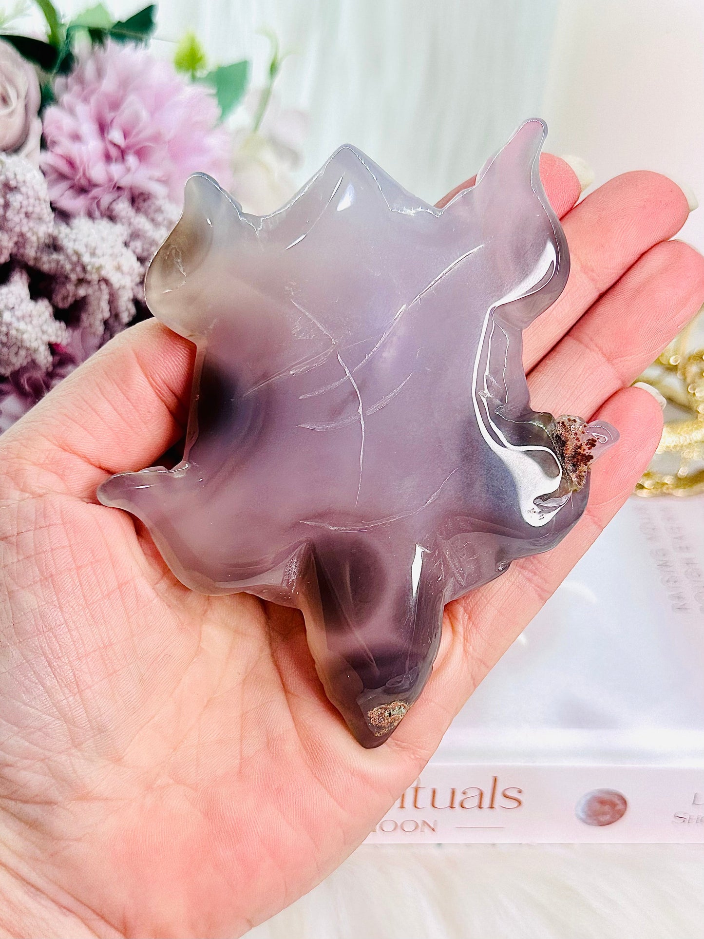 Beautifully Carved Druzy Agate Turtle 12cm
