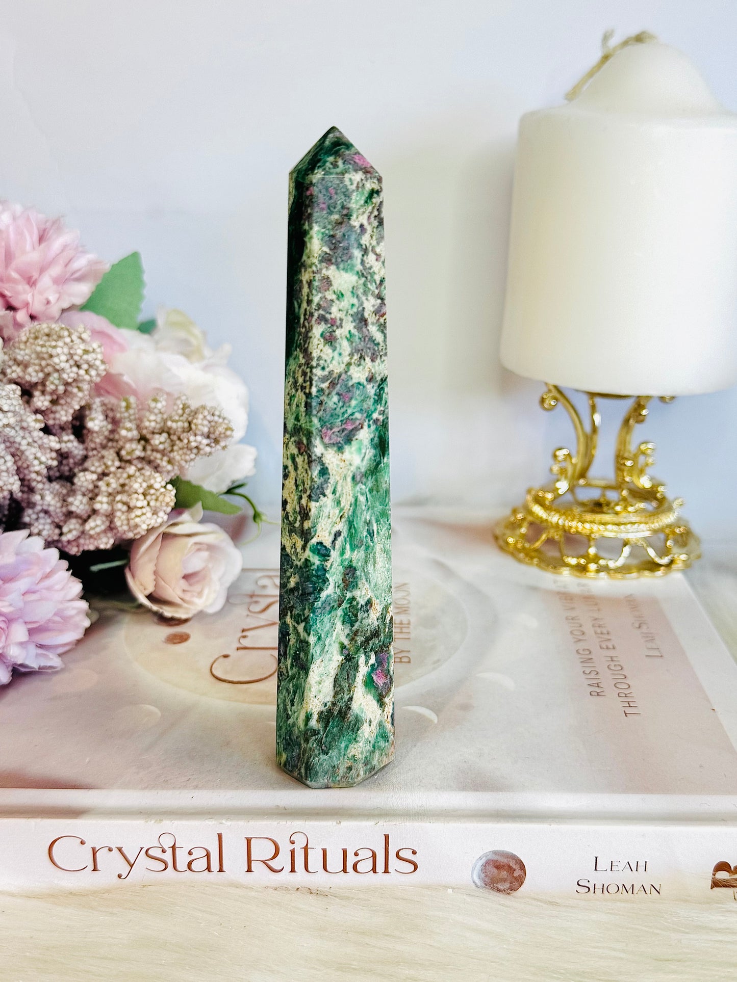 Tall Ruby in Fuchsite Tower 14cm
