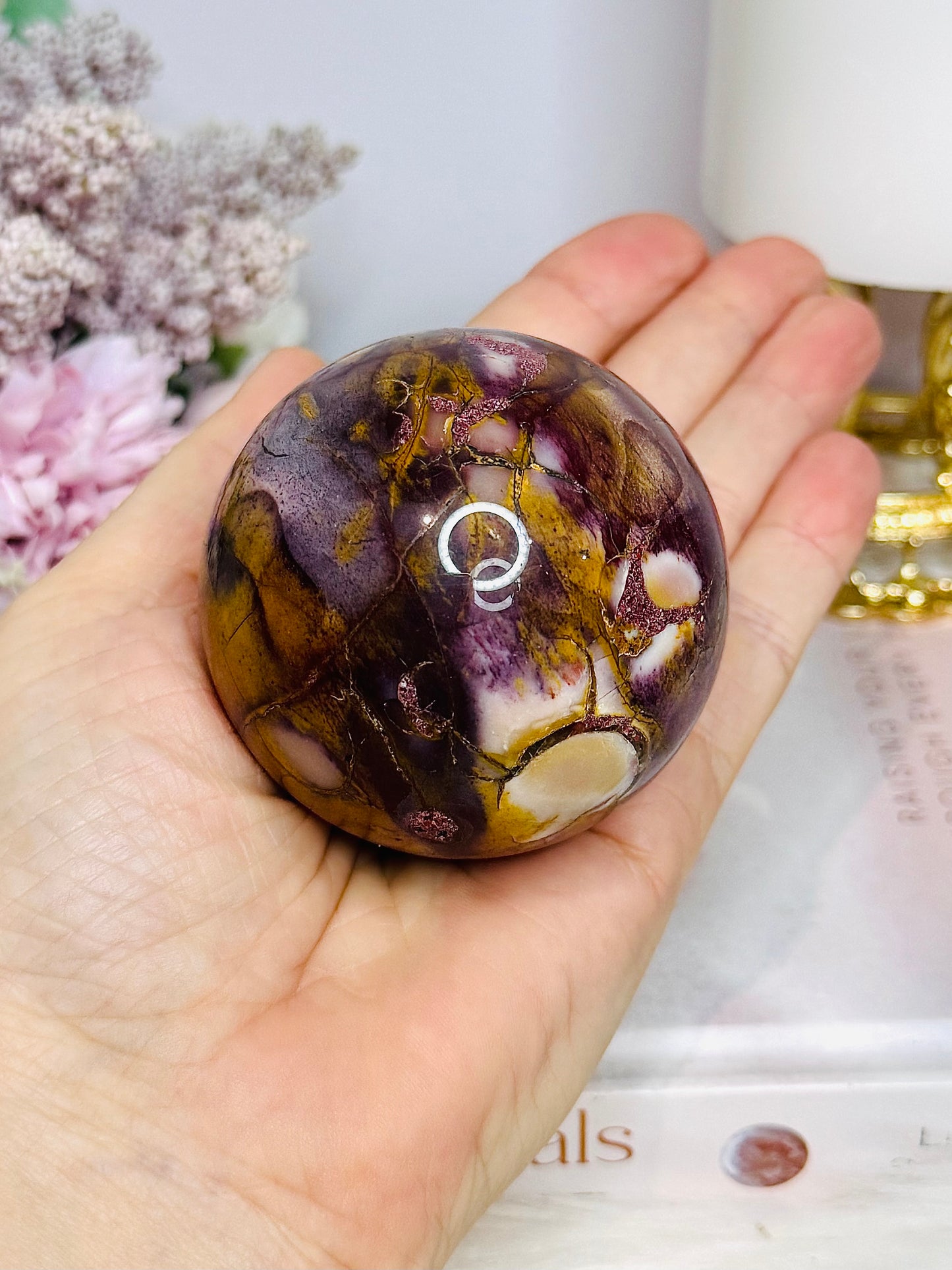 Mookaite Jasper Sphere on Stand 284g