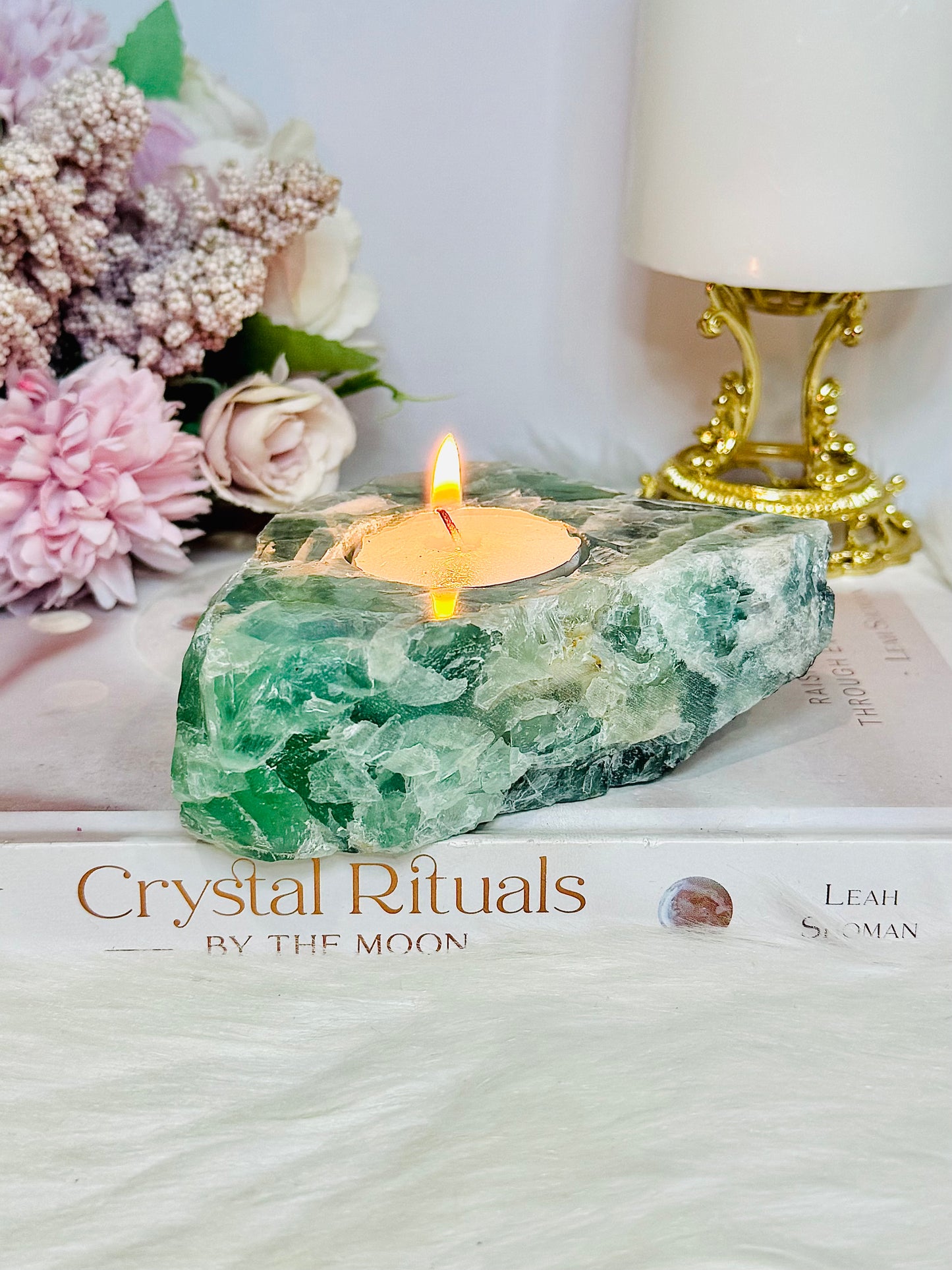 Chunky Green Fluorite Candle Holder 564g