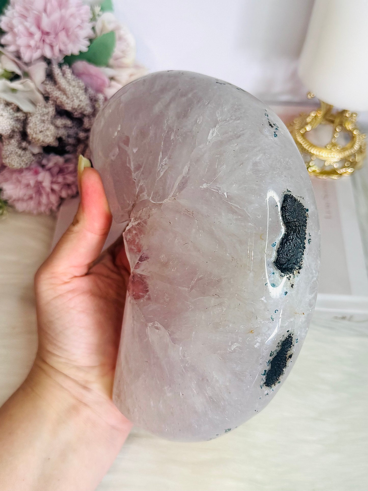 Huge Druzy Amethyst Chunky Carved Moon 1.65KG $129 x