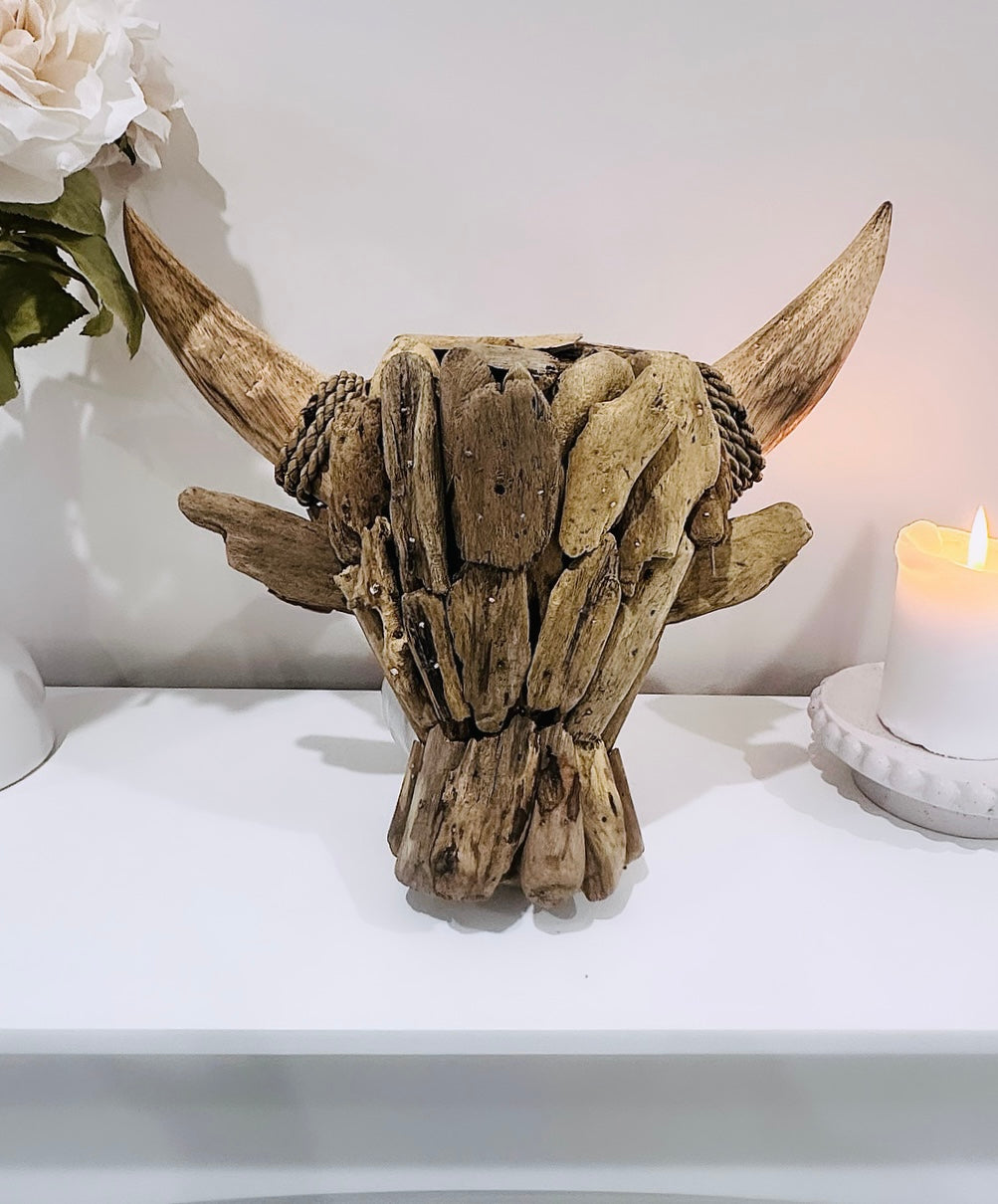 Gorgeous Chunky Large 30cm Driftwood Bull Head