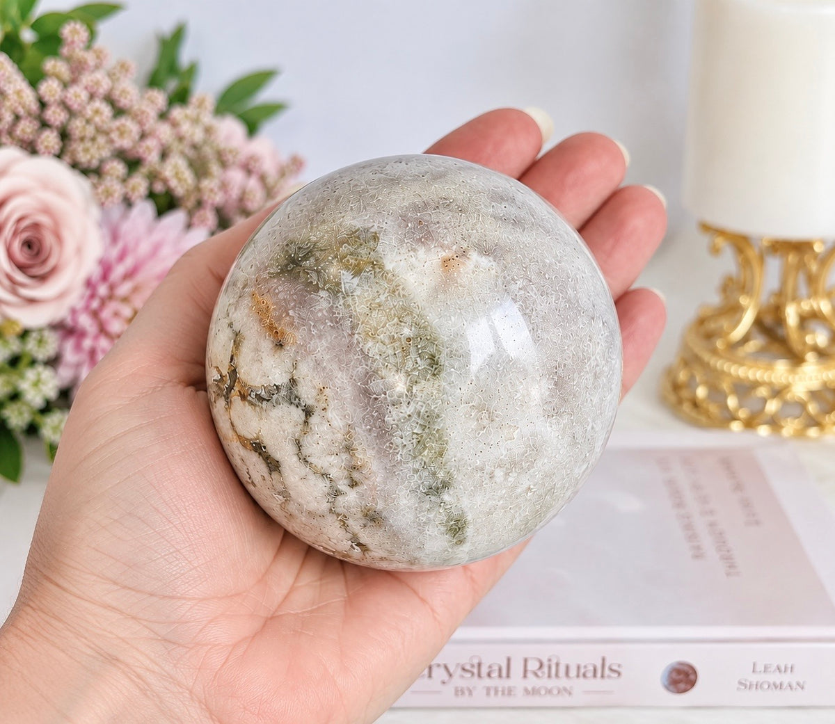 Large Natural Druzy Pink Amethyst Sphere On Stand 601grams