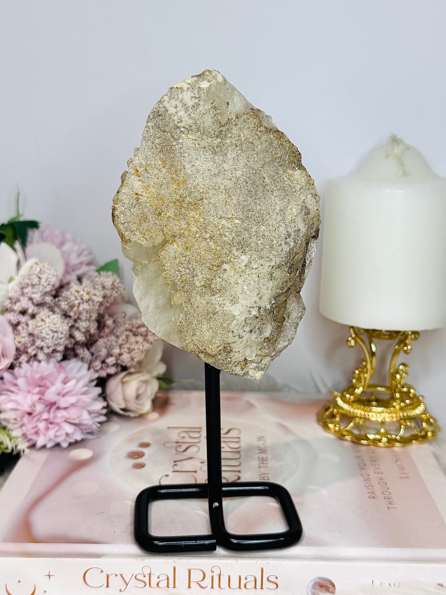 Large 19.5cm Natural Elestial | Alligator Quartz On Stand