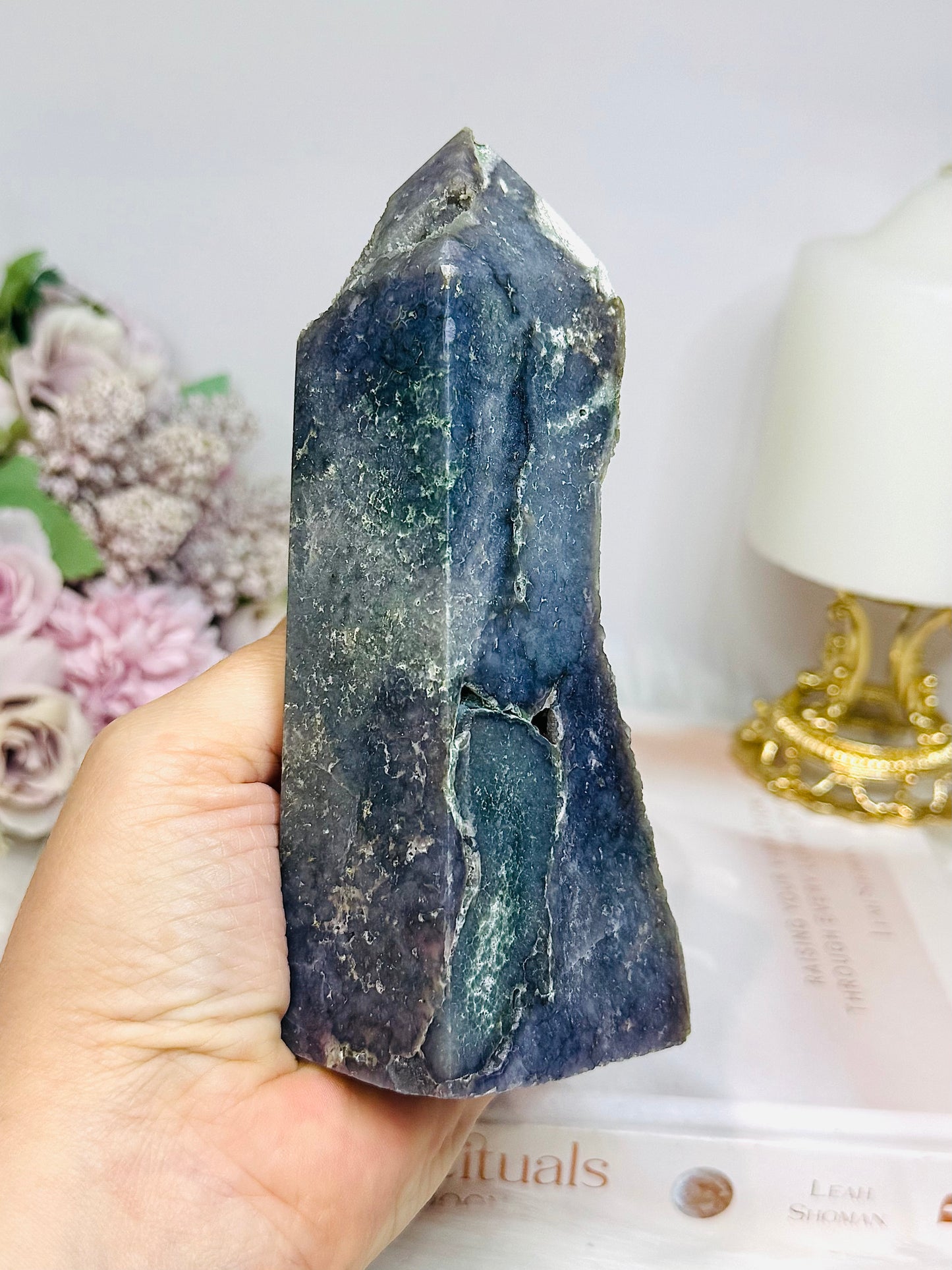 Large Grape Agate Tower 14cm 441g
