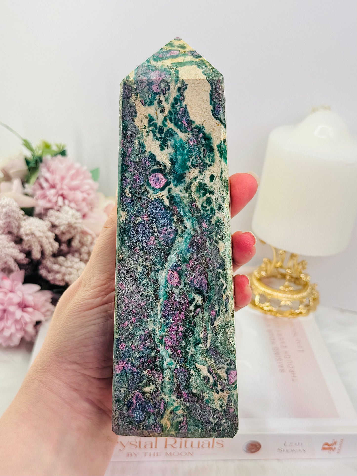 The Most INCREDIBLE Huge Natural Ruby In Fuchsite (UV Reactive) Tower | Generator 18.5cm 1.4KG ~ A True Collectors Piece