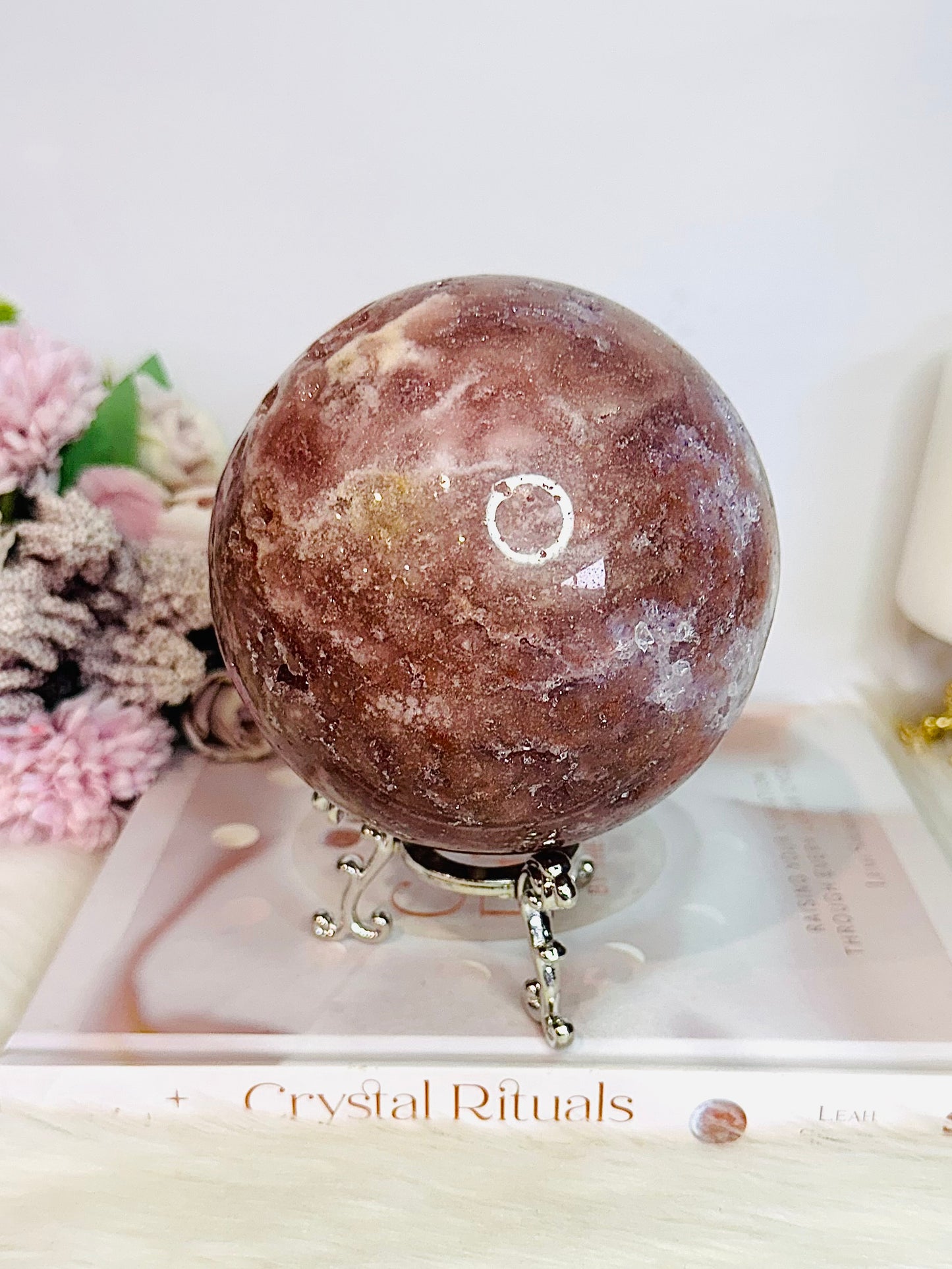 STATEMENT PIECE ~ The Most Spectacular High Grade Classy & Fabulous Huge Druzy Pink Amethyst Sphere From Brazil On Stand
