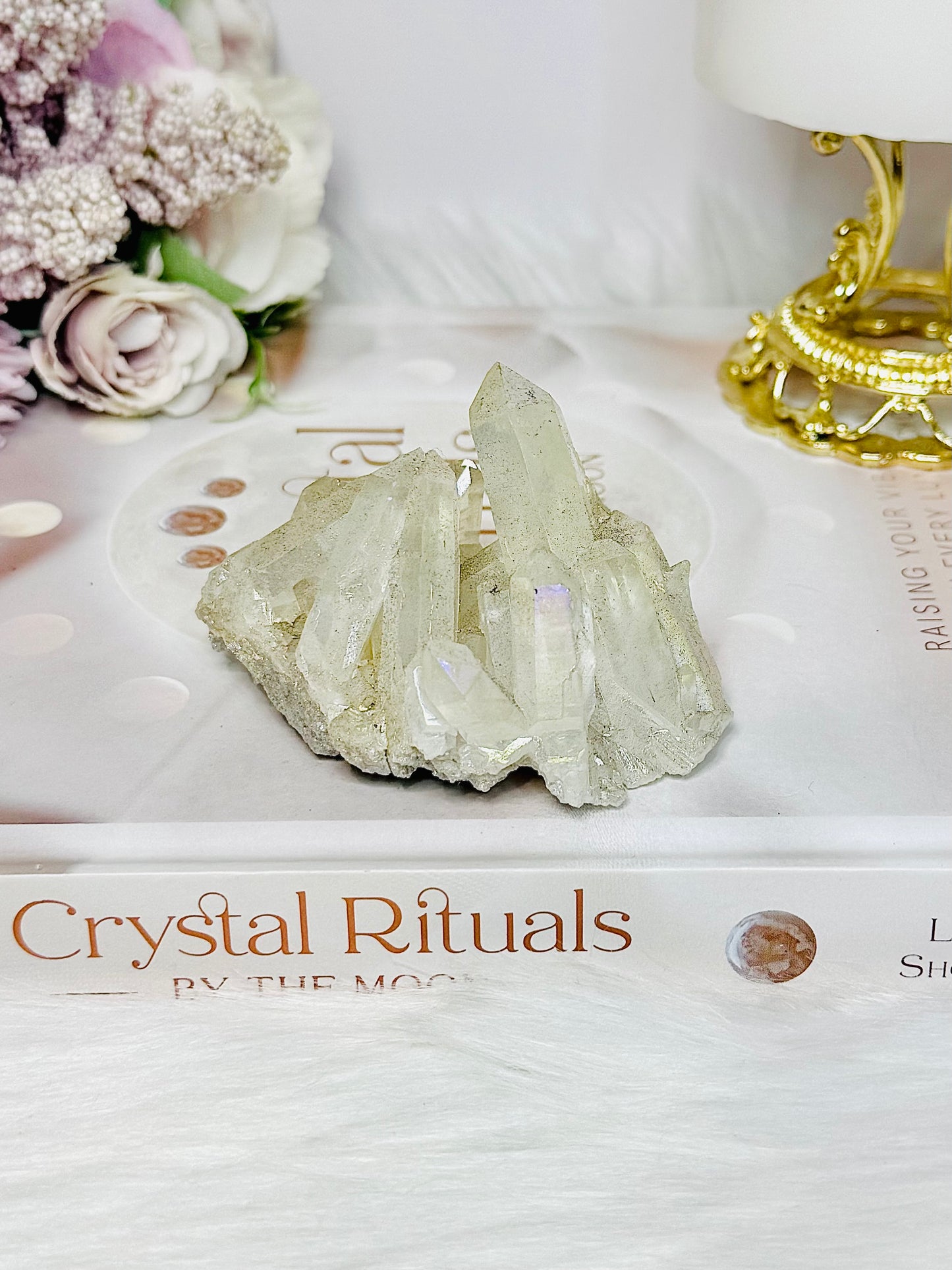 Angel Aura Clear Quartz Cluster 127g