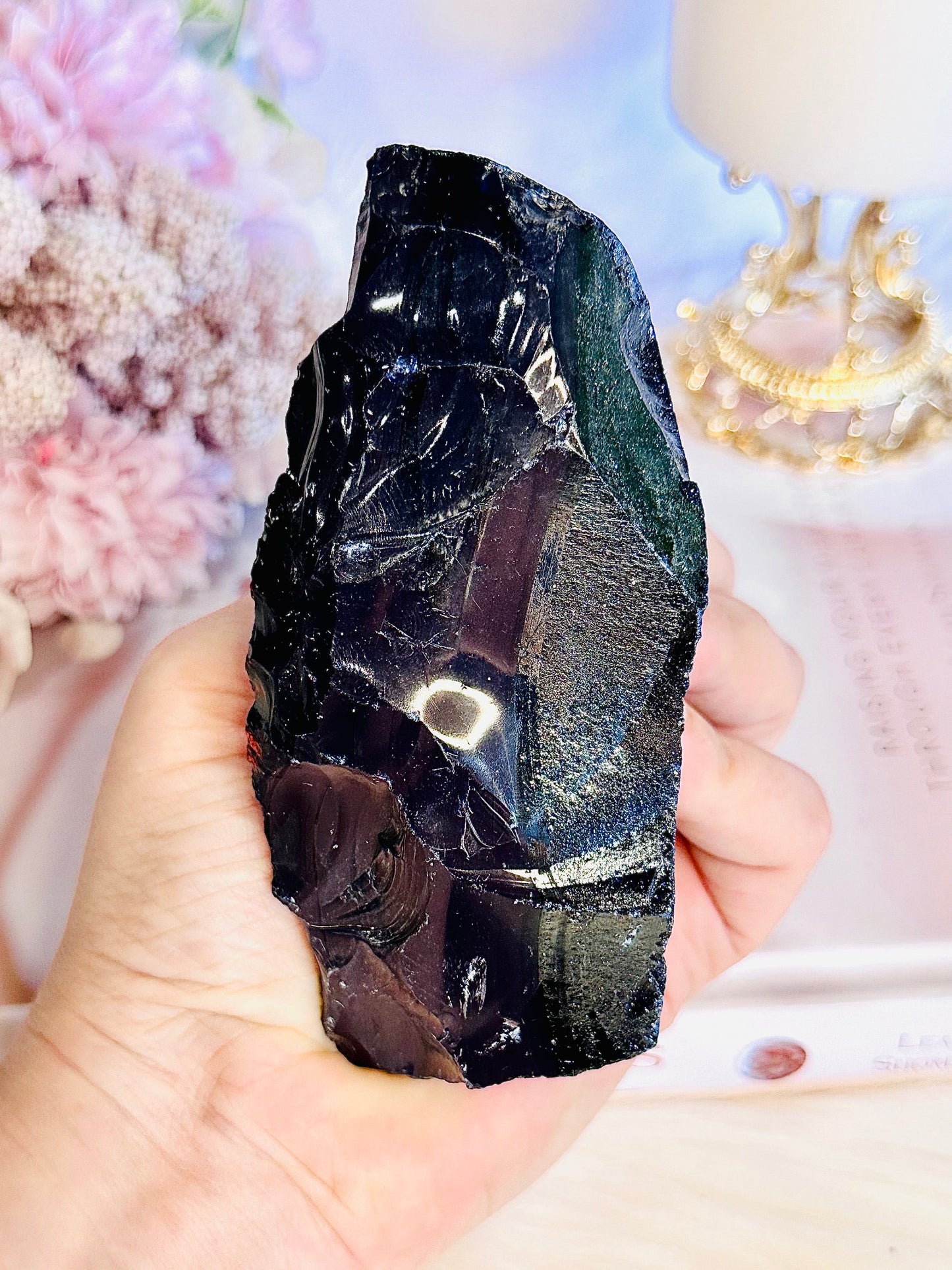 Chunky 12cm Sparkling Blue Goldstone Synthetic Crystal