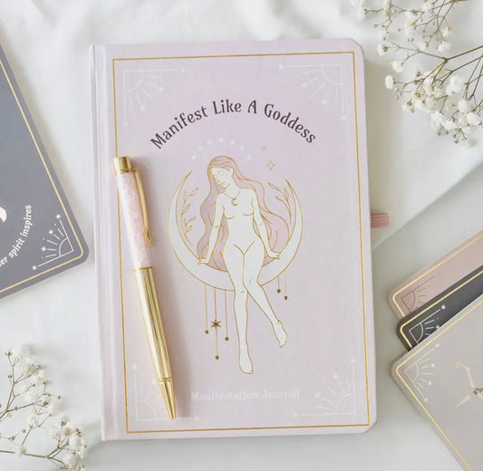 Goddess Energy Journal with Rose Quartz Crystal Pen