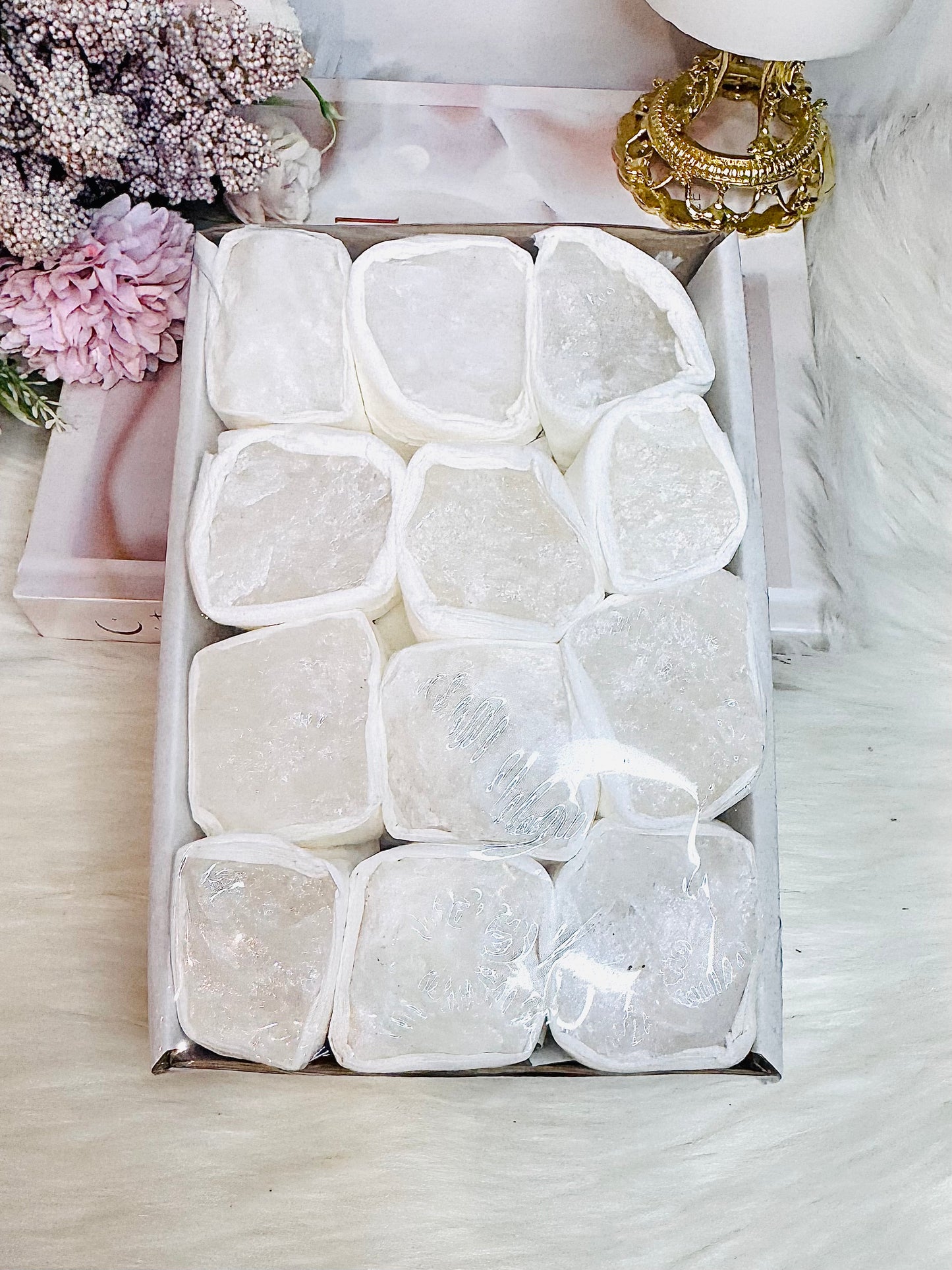 Clear Quartz x 12 Specimen in Box 994g