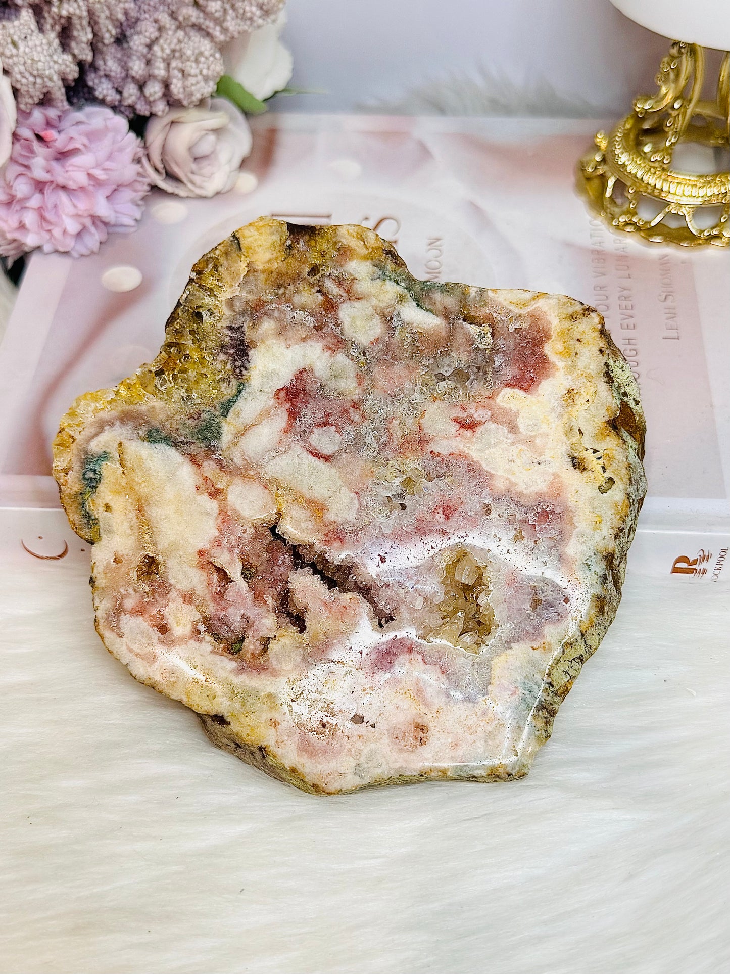 Large Pink Amethyst Natural Druzy Slab 13cm 750g