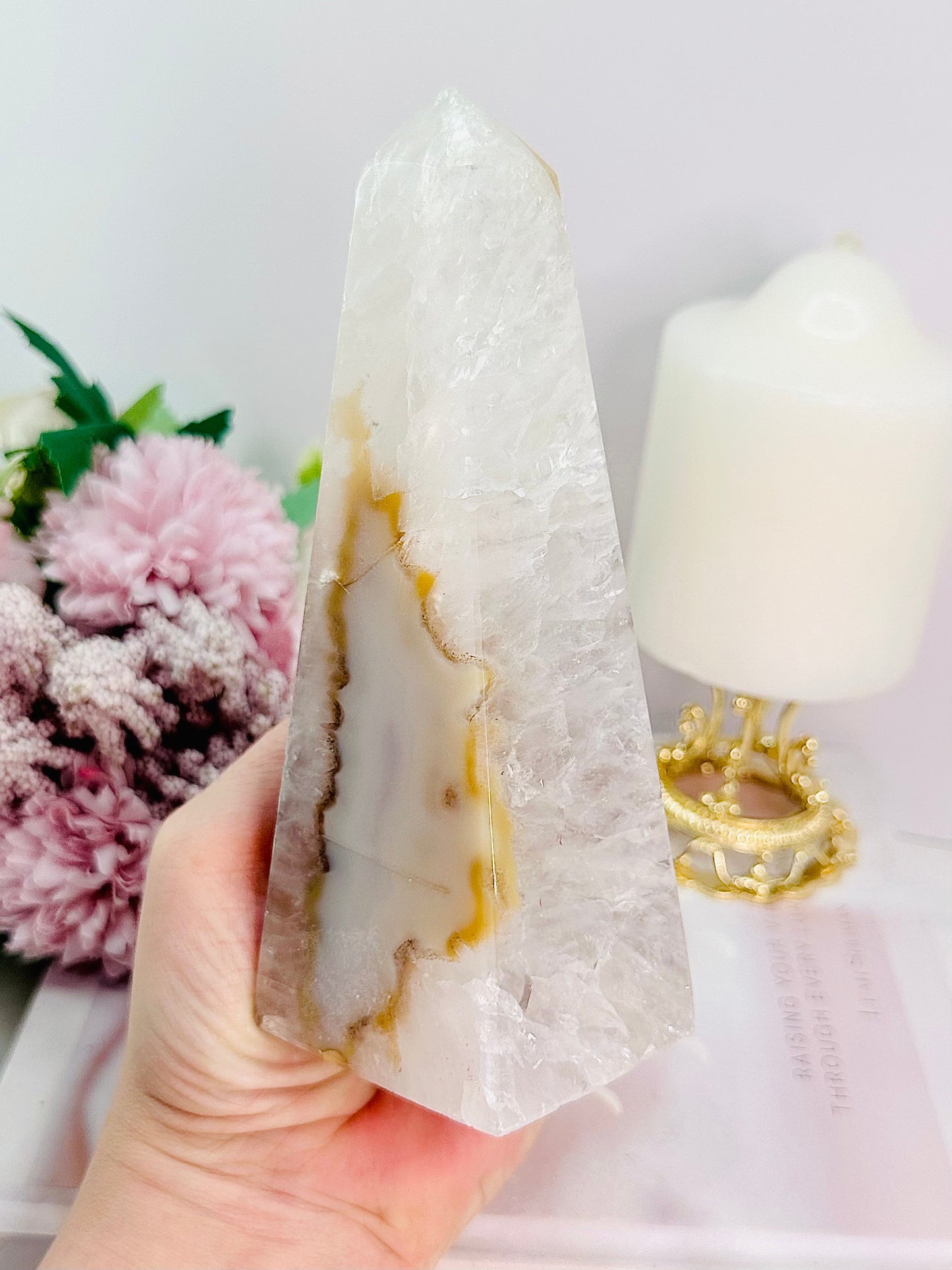 High Grade Large Chunky 561gram Agate Obelisk | Tower