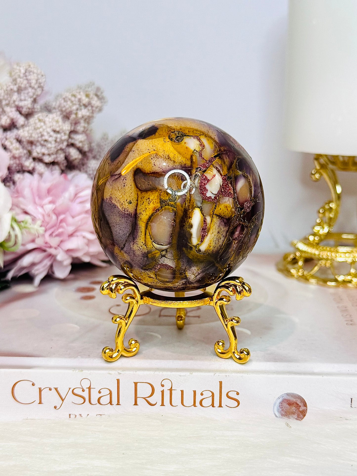 Mookaite Jasper Sphere on Stand 284g