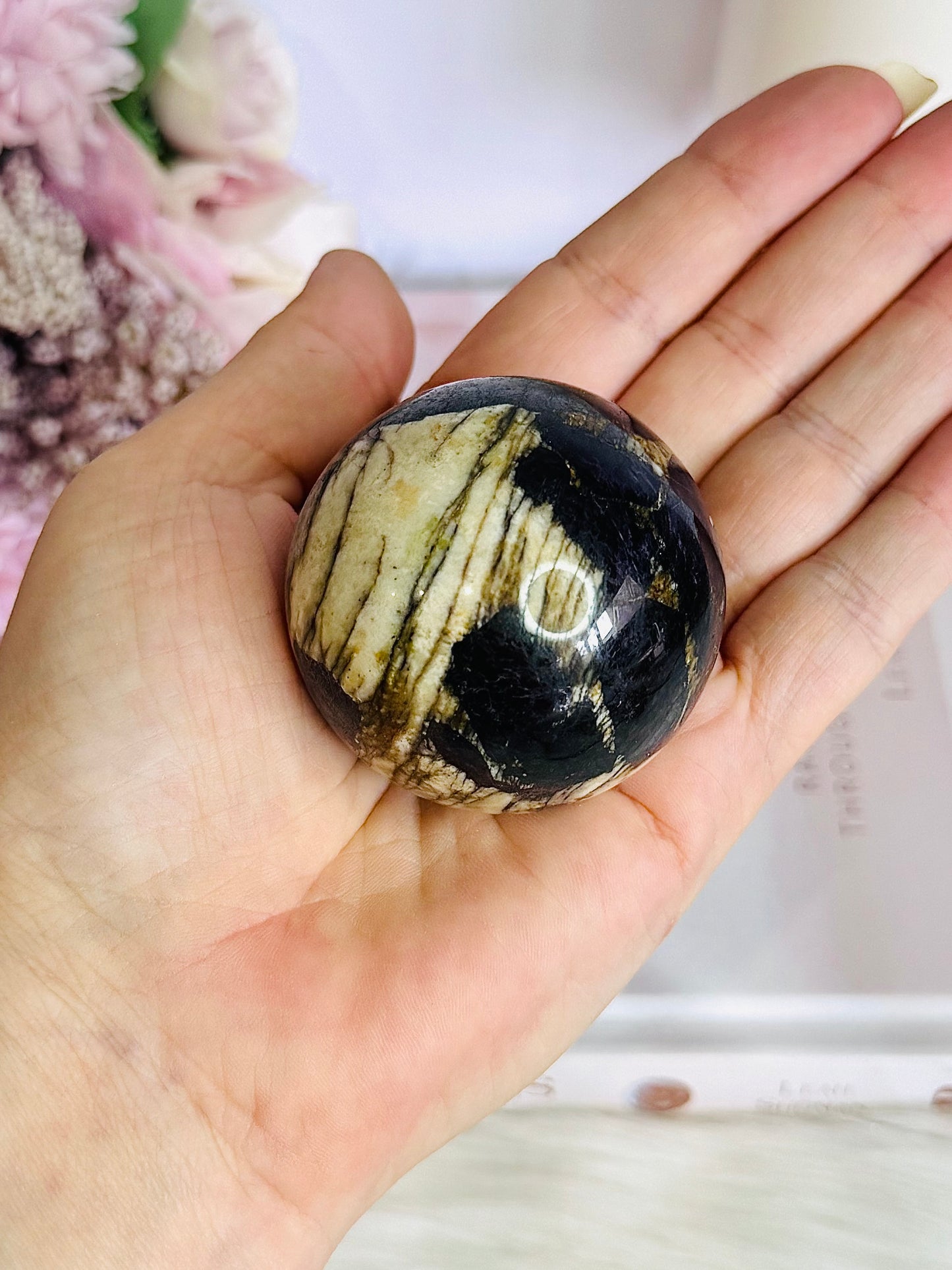 Rare Natural Purpurite Sphere On Stand 202grams