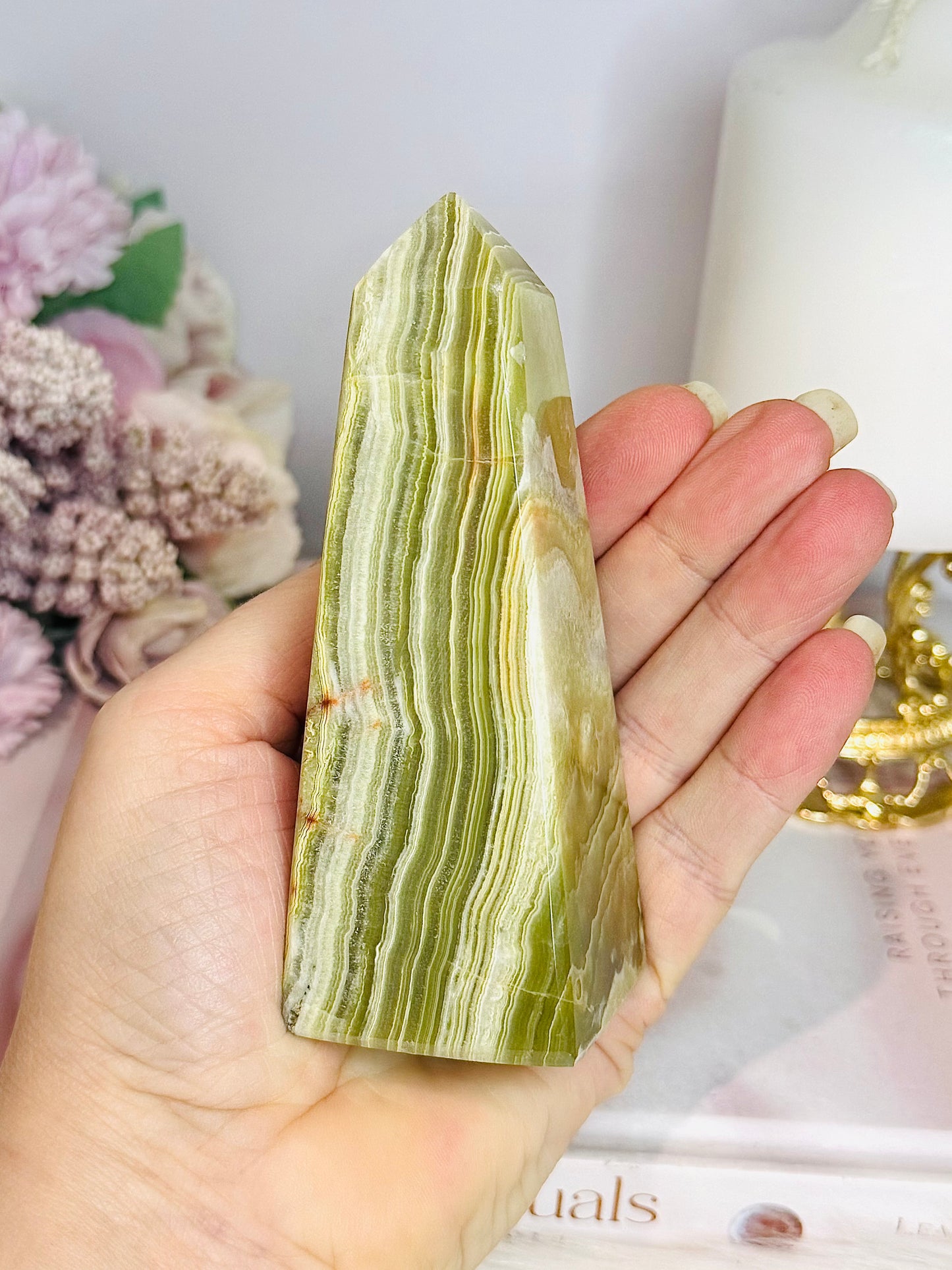 Green Onyx Tower | Obelisk 11cm