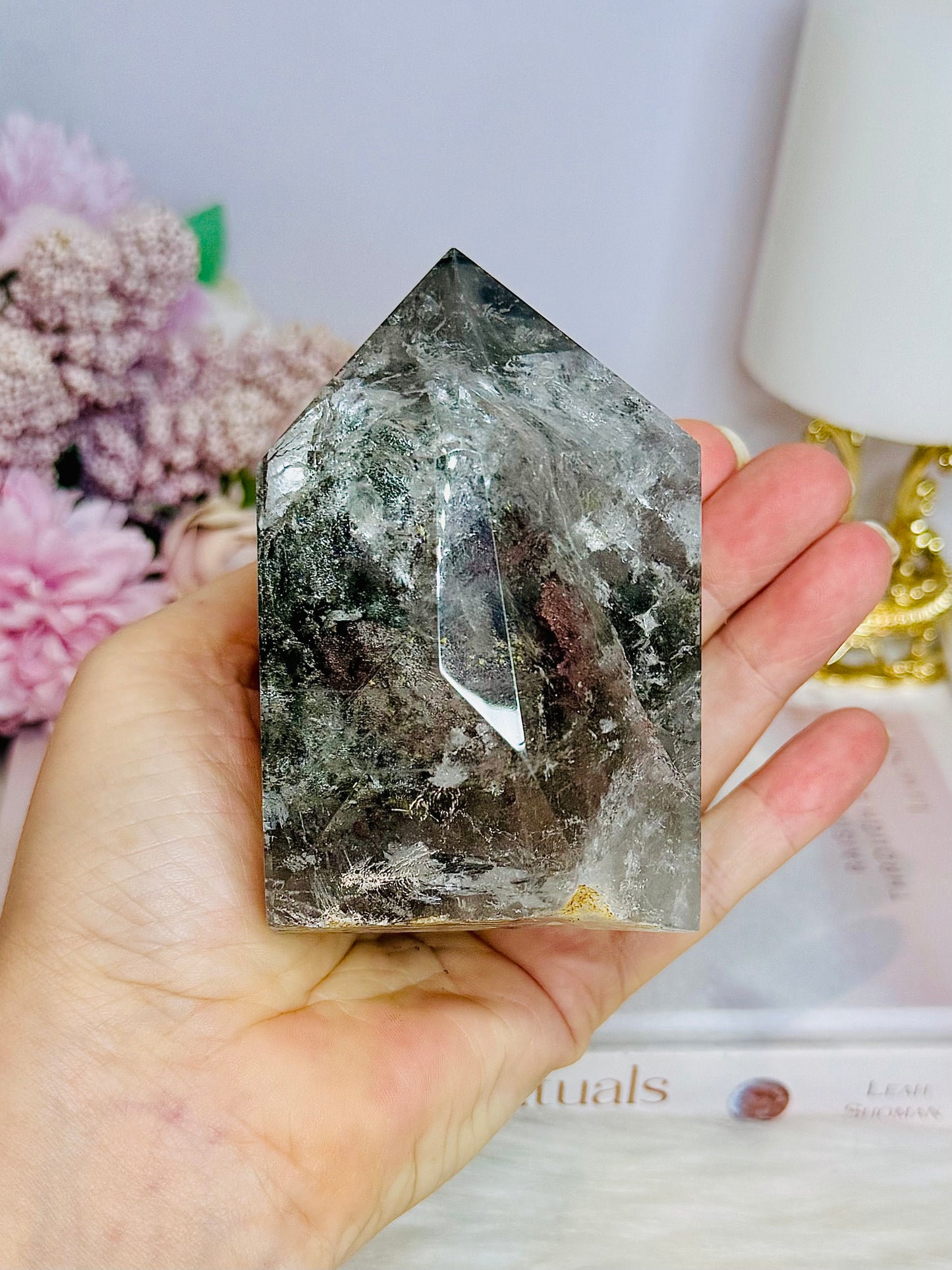 Garden Quartz | Lodolite Chunky Tower with Rainbows 563g