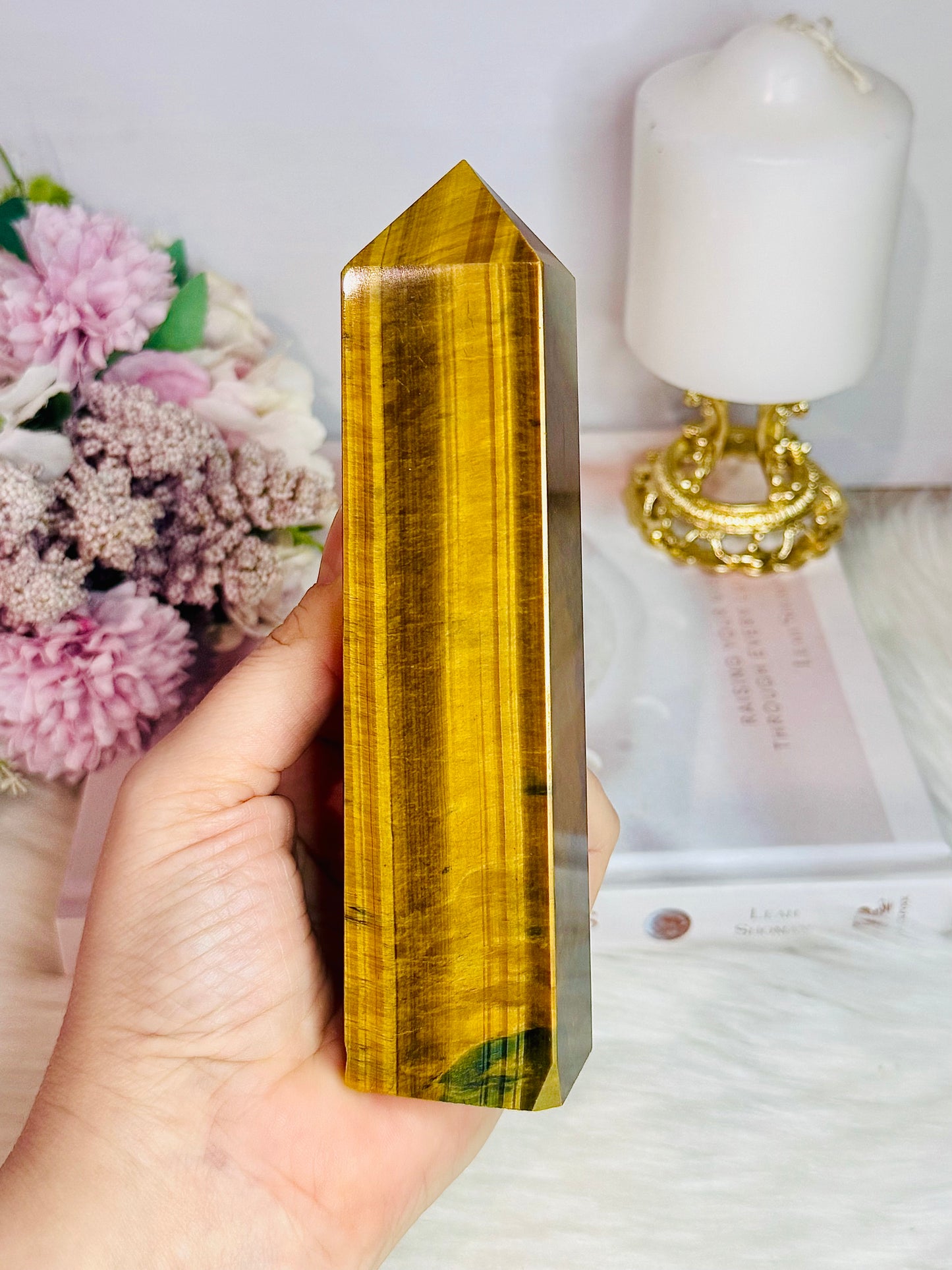 Tigers Eye Large Chunky Tower Full Of Flash 16cm