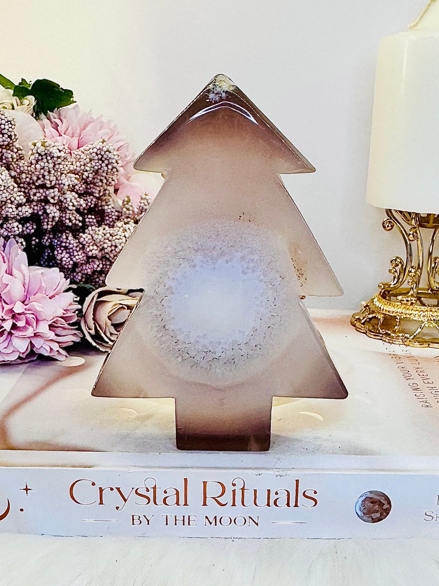 Beautiful High Grade Sugar Druzy Agate Chunky Christmas Tree 12cm