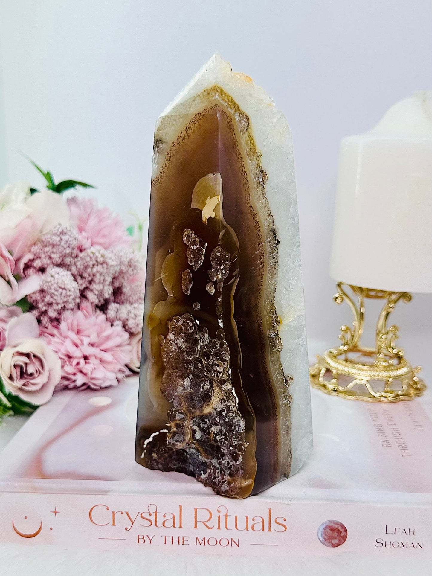 Large Druzy Agate Tower | Obelisk 750g 17cm