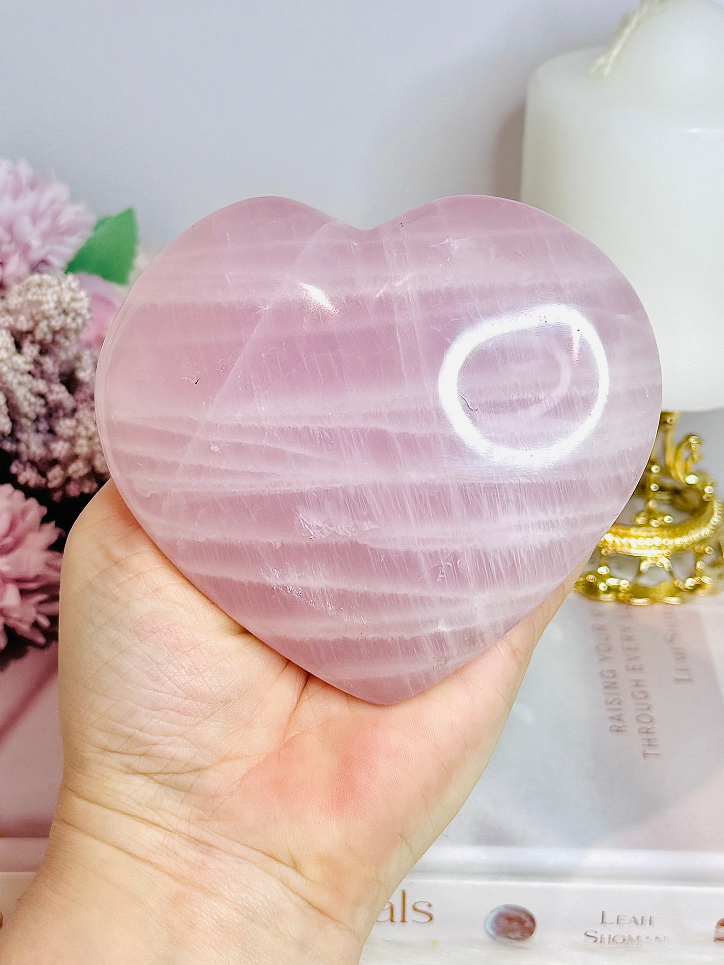 Rose Quartz Chunky Heart On Stand 457g