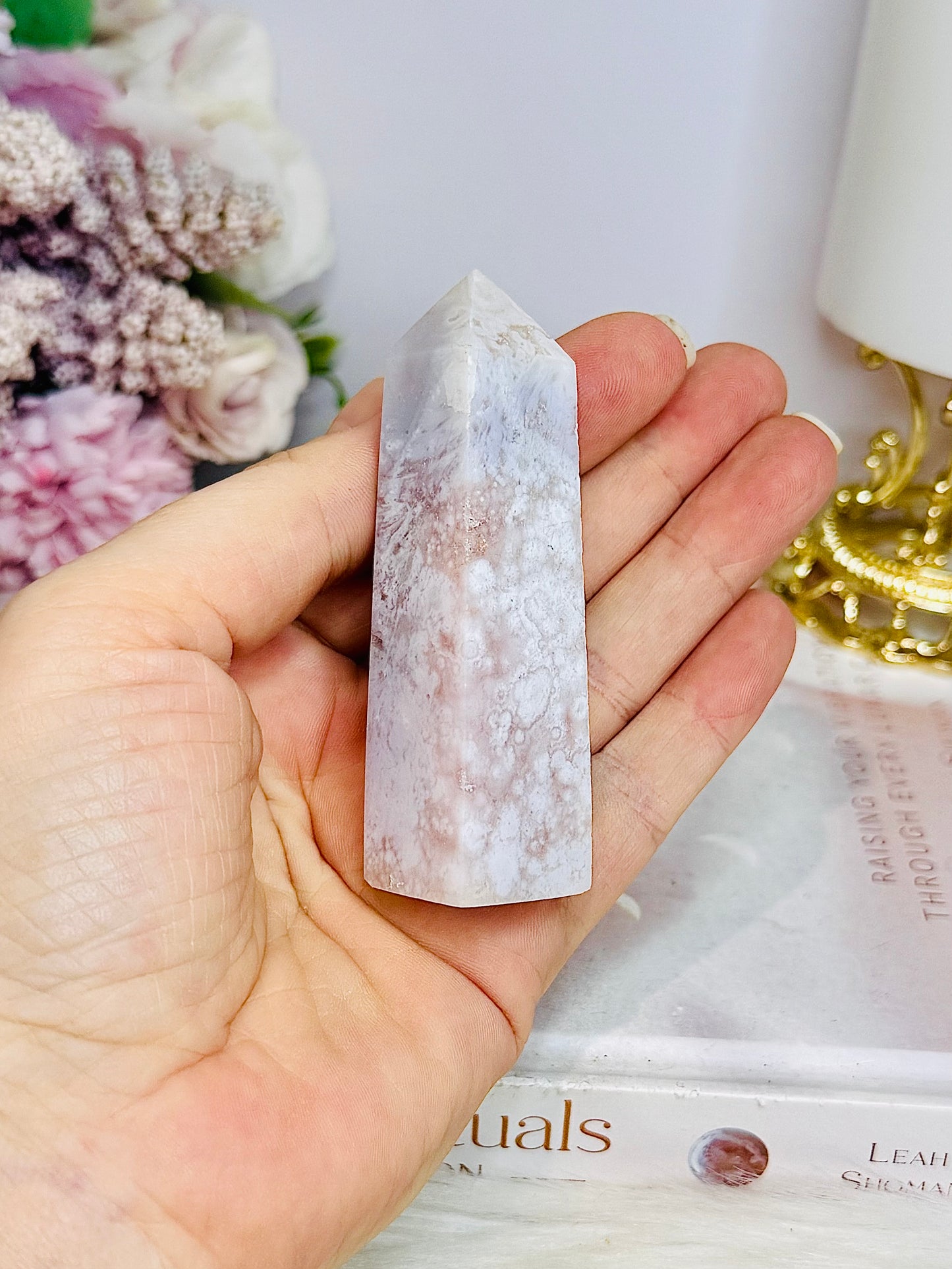 Flower Agate Tower 8cm