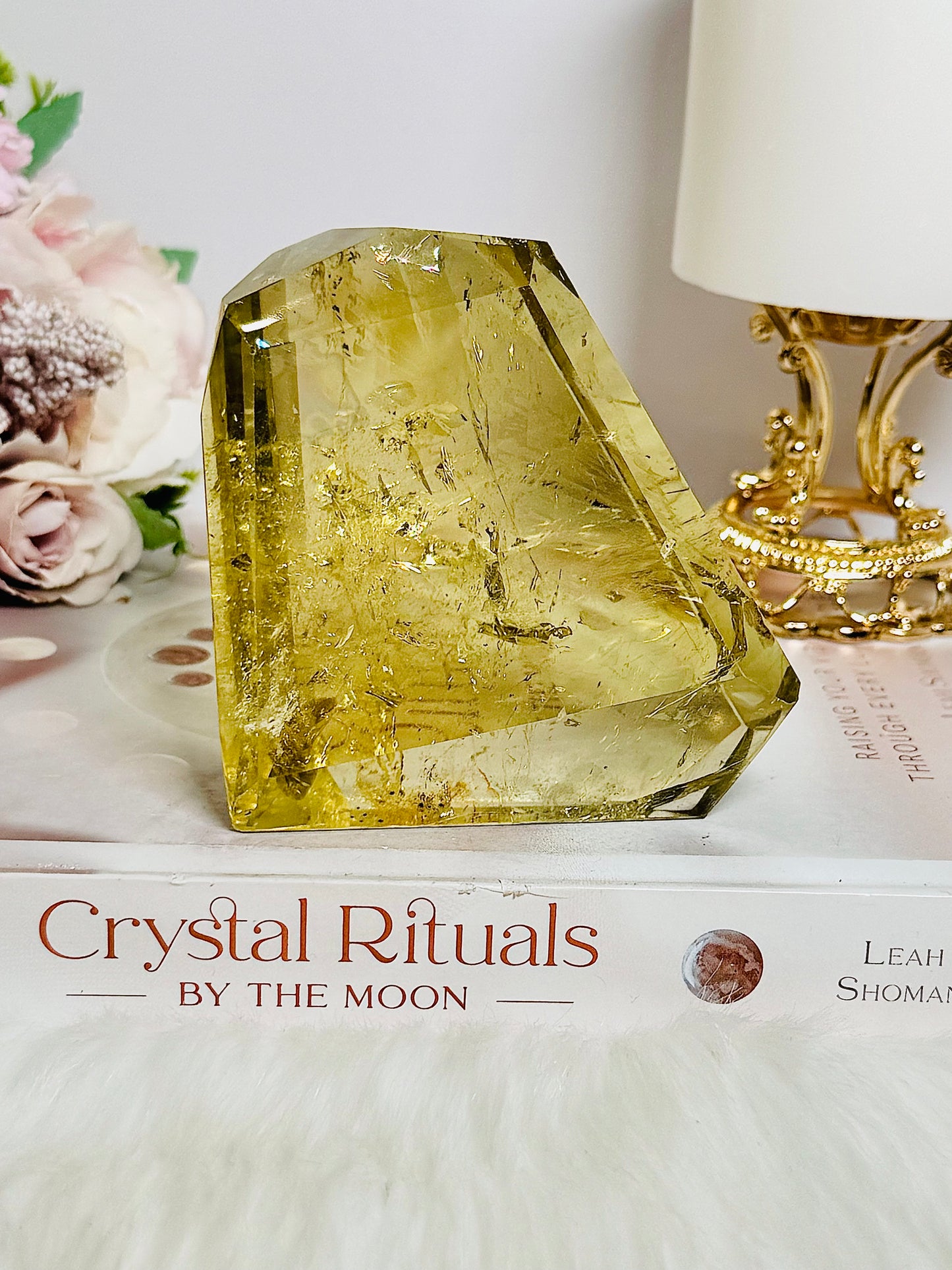 Spectacular Large 456gram 9cm Citrine Freeform with Rainbows
