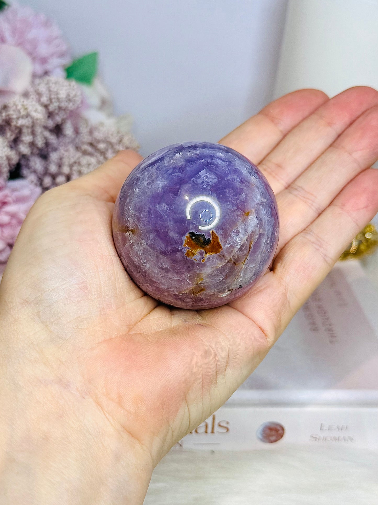 Amethyst X Agate Sphere 6.5cm On Stand