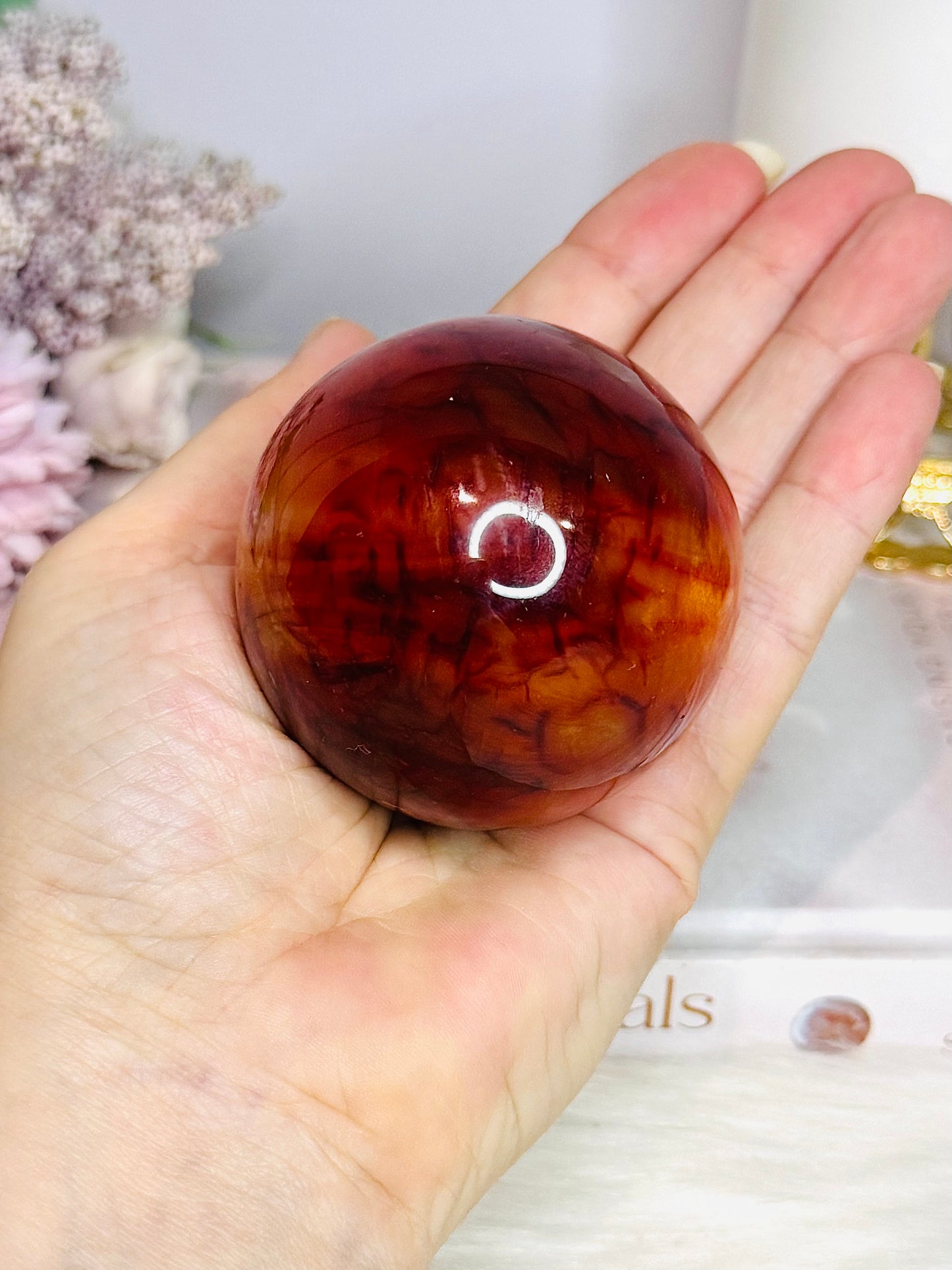 Carnelian Sphere On Stand 282g