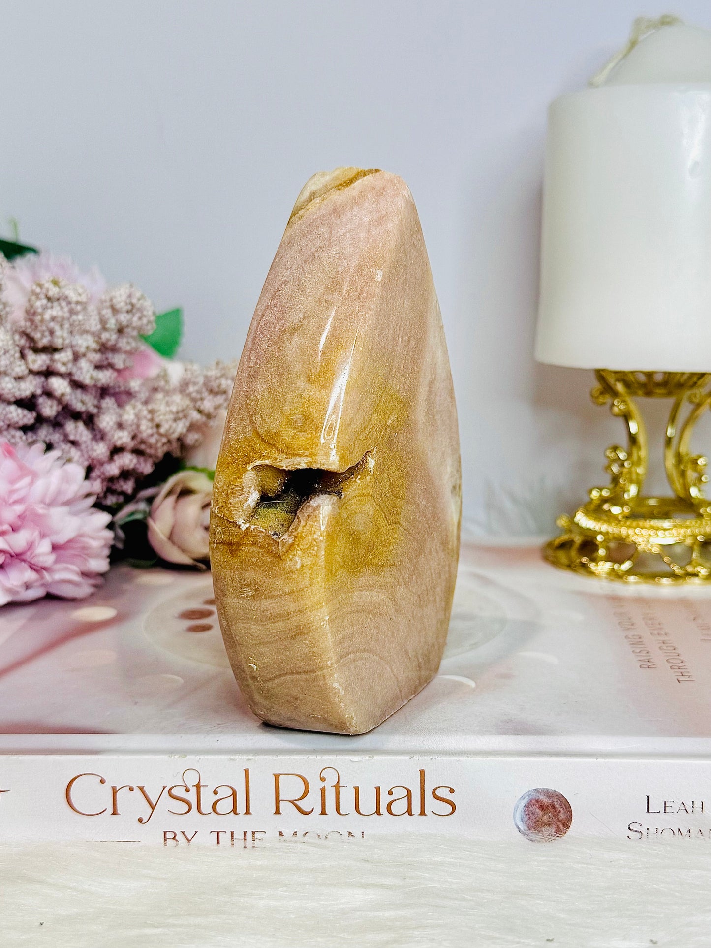 Druzy Pink Amethyst Carved Flame | Teardrop 12cm 362g