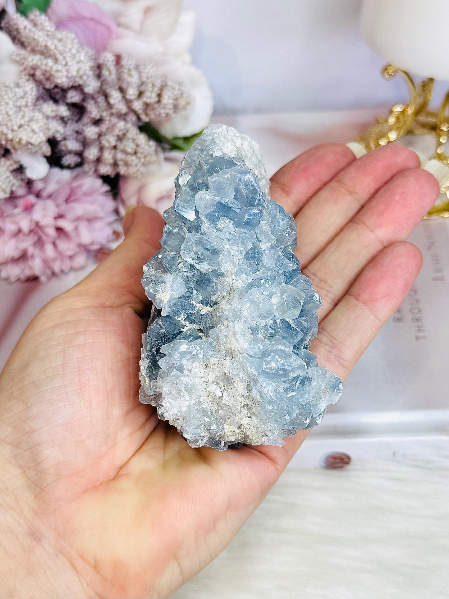 Natural Blue Celestite Cluster 381grams