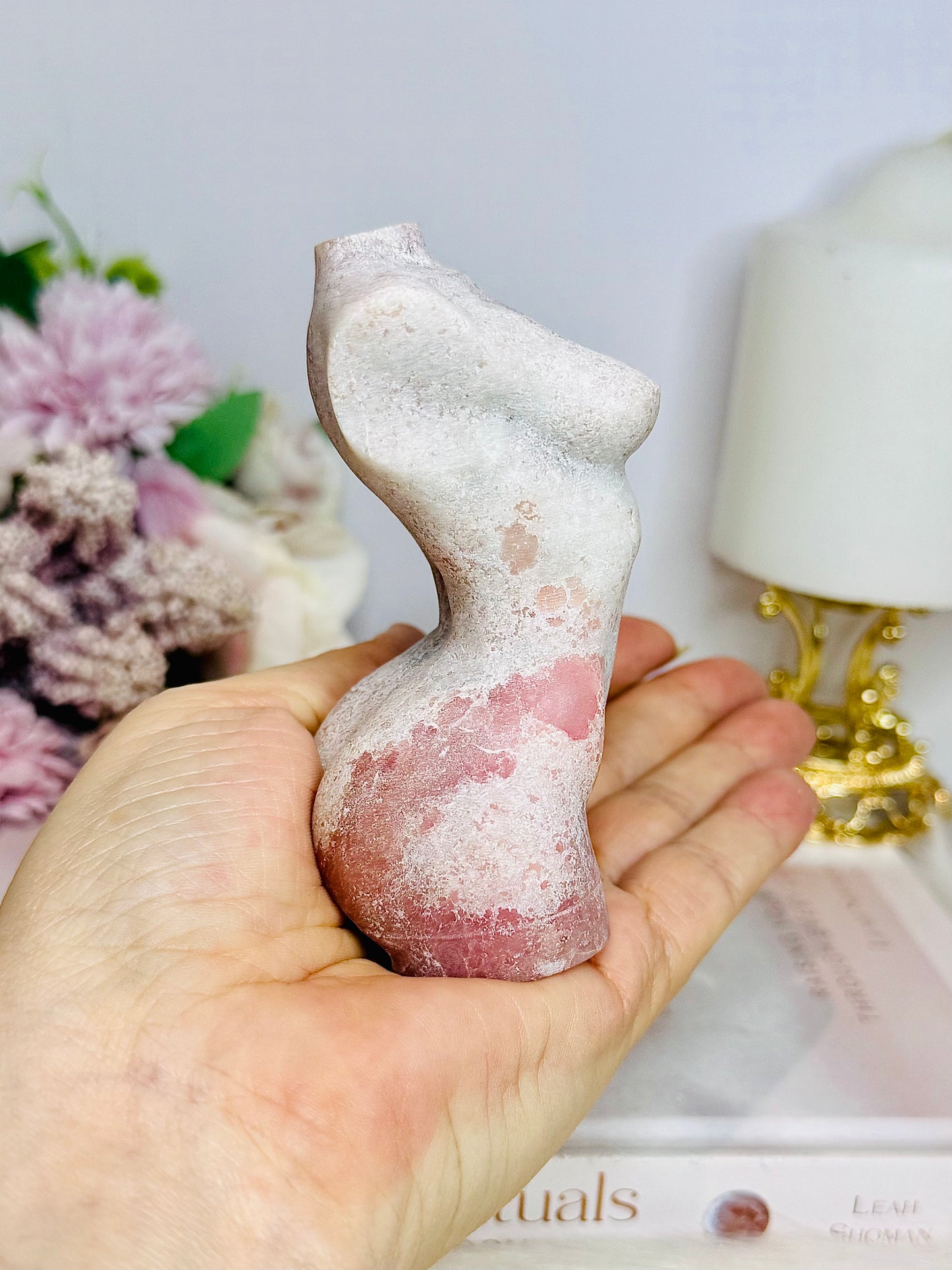 Pink Opal Carved Female Body 342g 10cm