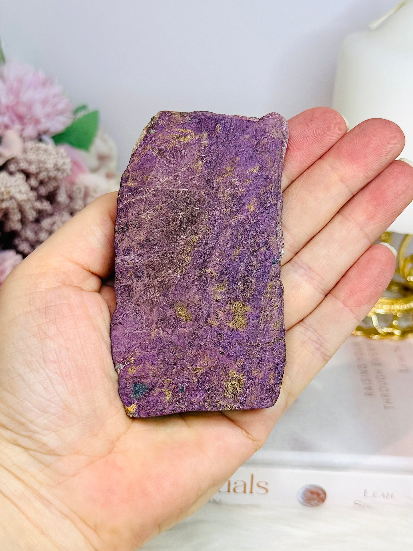 Natural Purpurite Slab 9.5cm on Stand