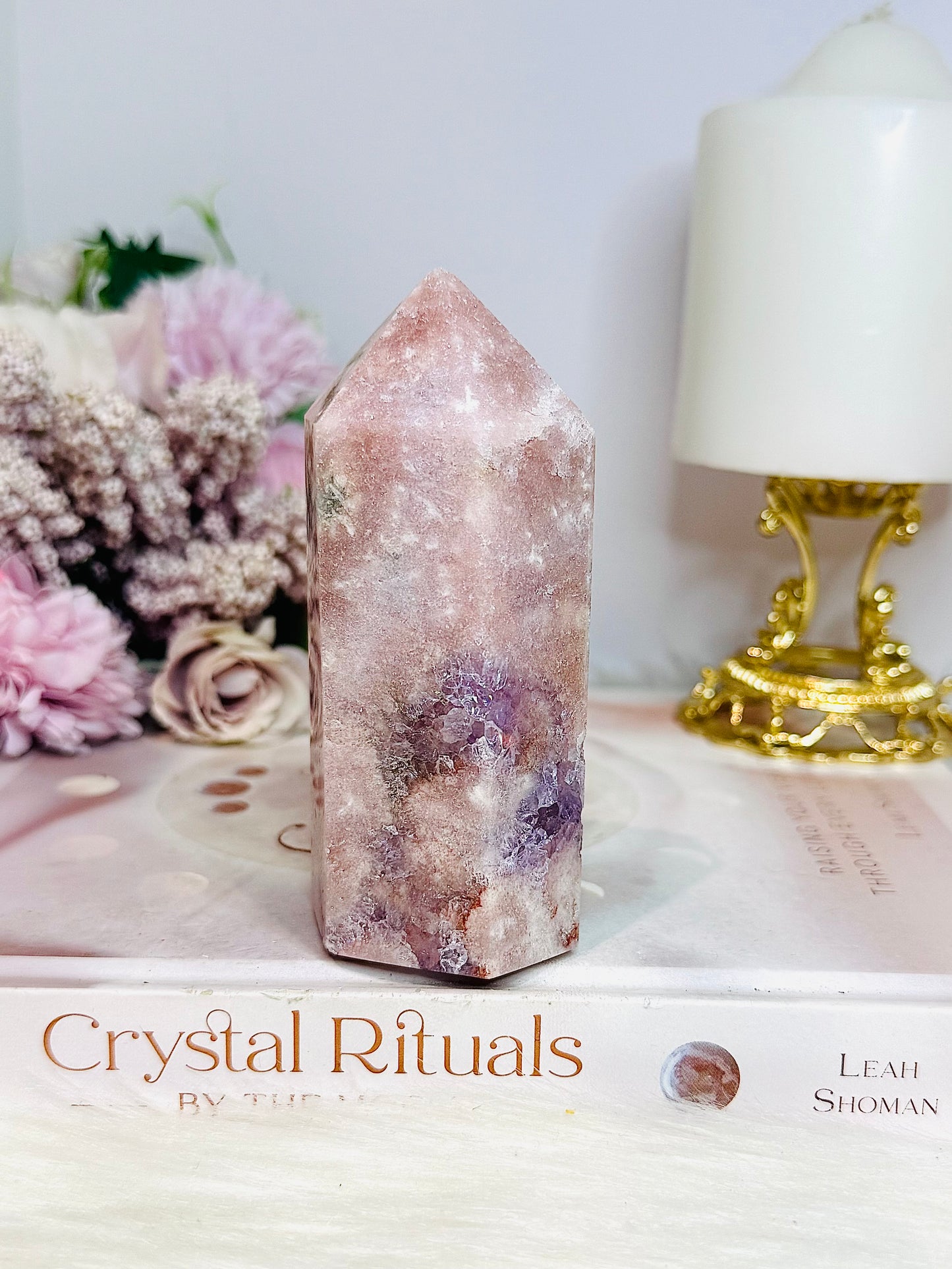 Druzy Pink Amethyst Tower 275g