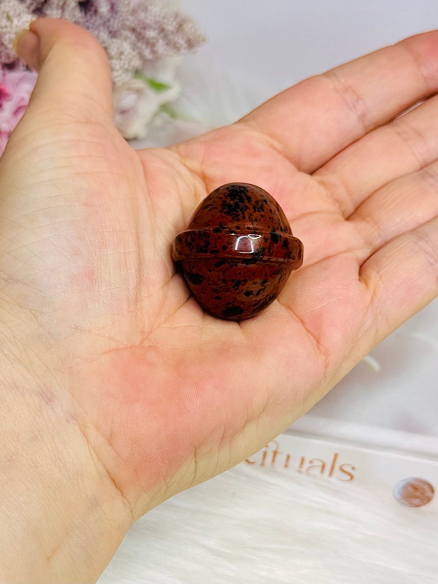 Red Obsidian Planet Carving