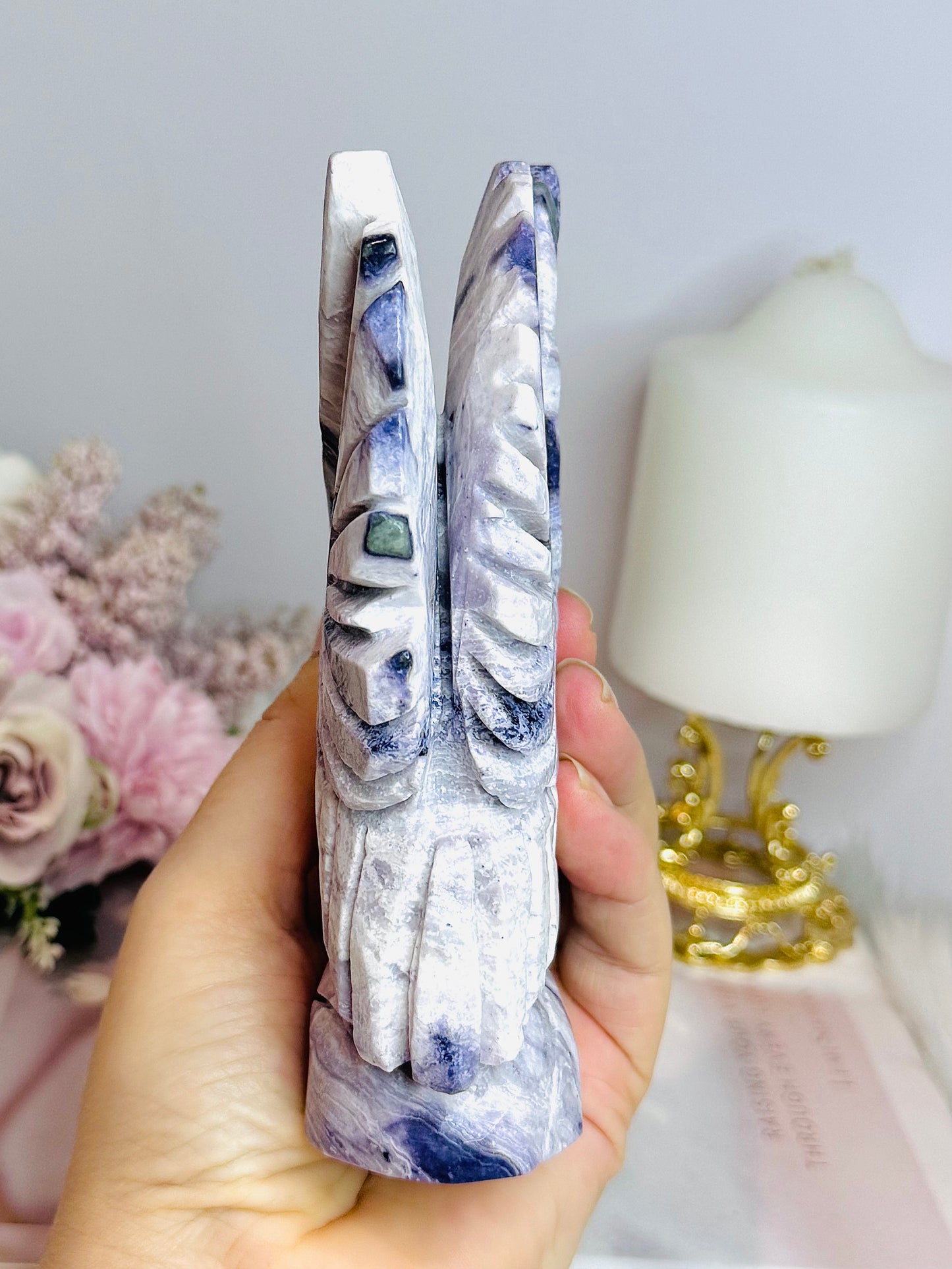 Large Tiffany Stone (Opalised Fluorite) Carved Eagle | Bird 14cm 504g