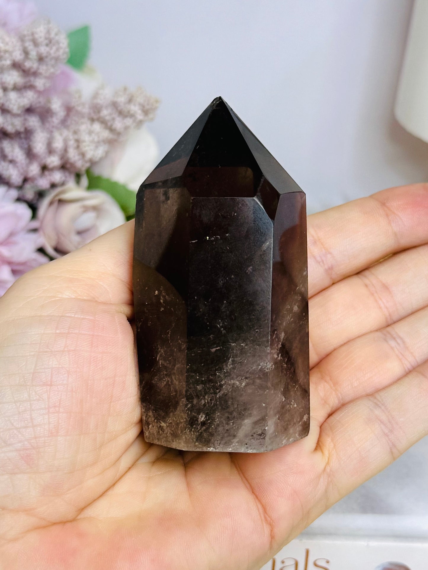Smokey Quartz Chunky Tower 8cm ~ Discounted as chip on tip