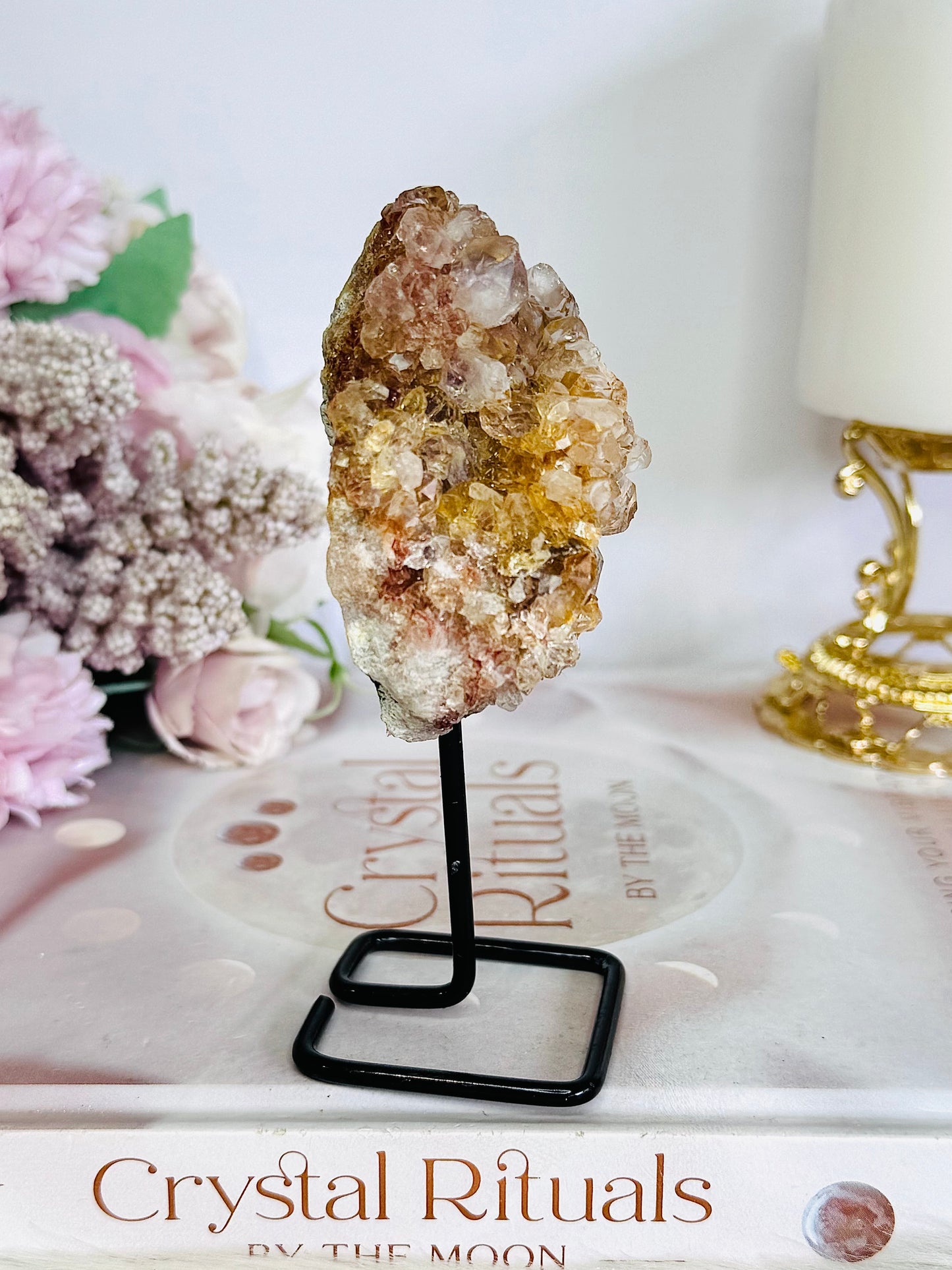 Pink Amethyst Natural Geode Cluster On Stand