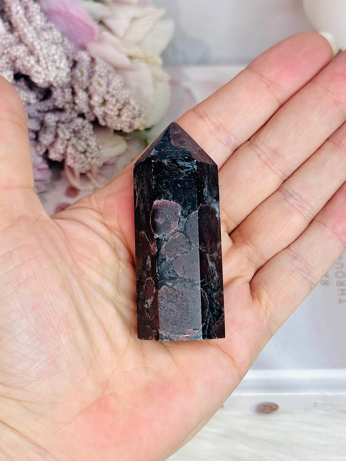 Garnet In Astrophyllite Point | Tower 7cm