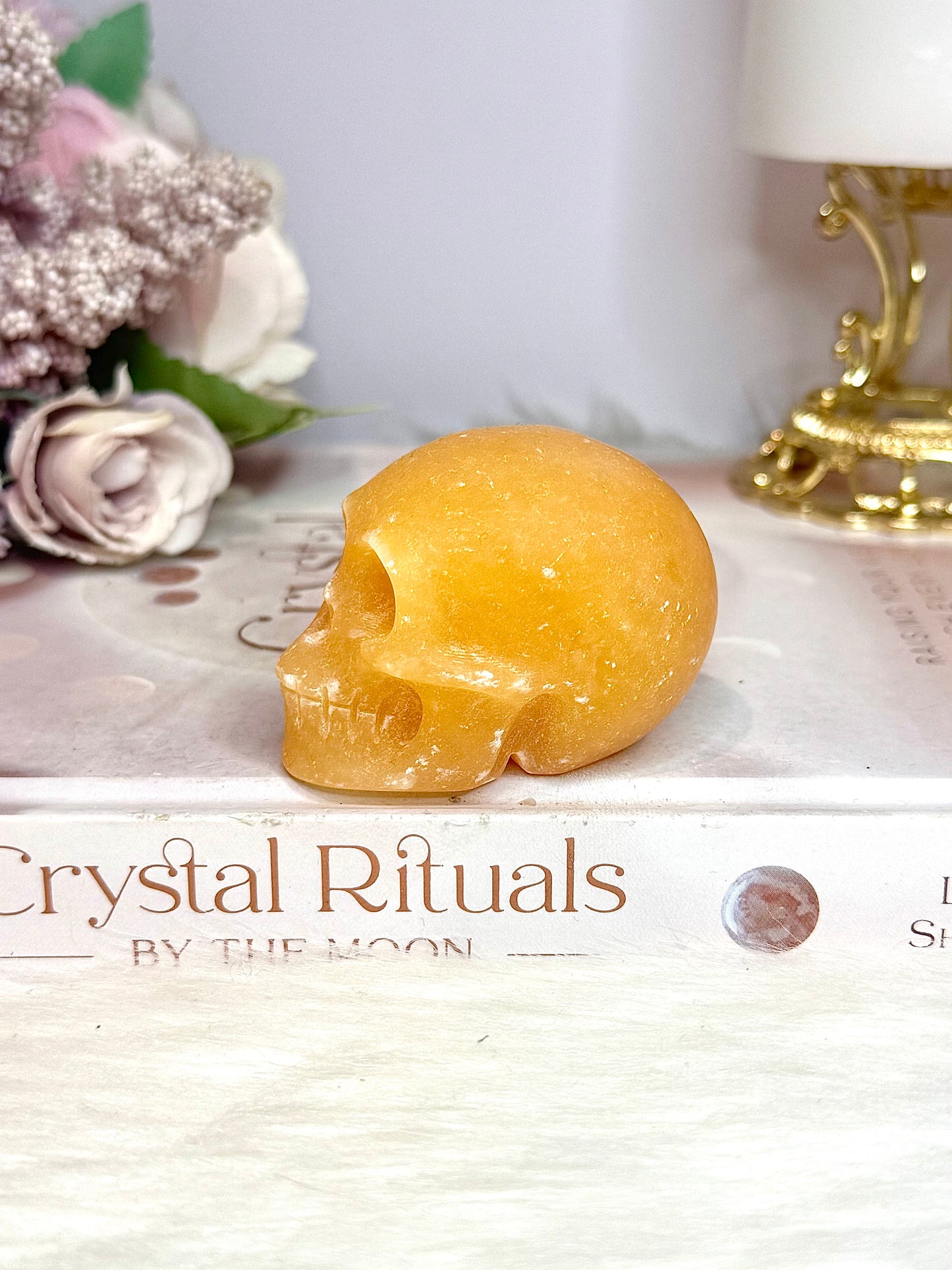 Orange Calcite Skull 6cm