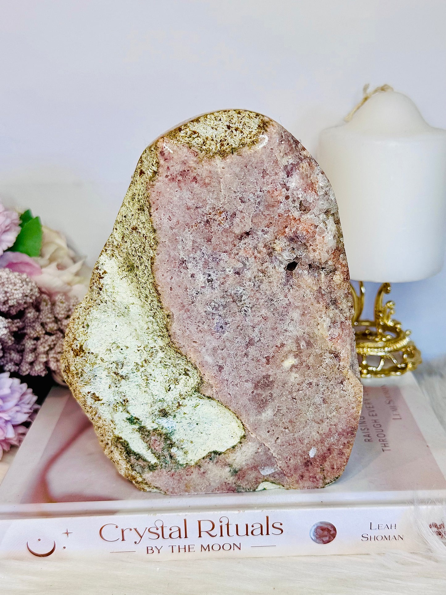 Large Natural Druzy Pink Amethyst Slab | Freeform 954g