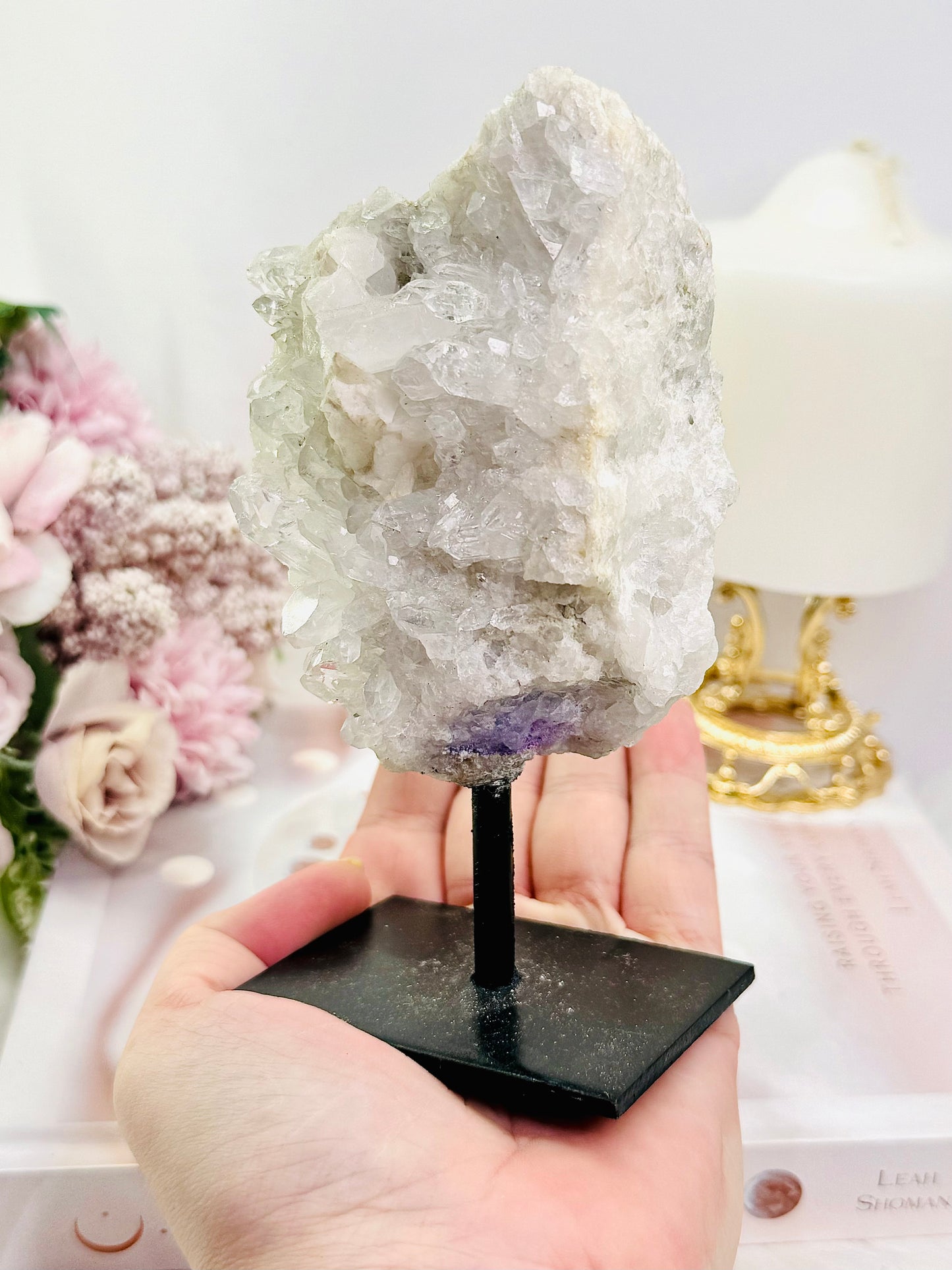 Natural Large Clear Quartz Cluster on Stand 14.5cm 482grams