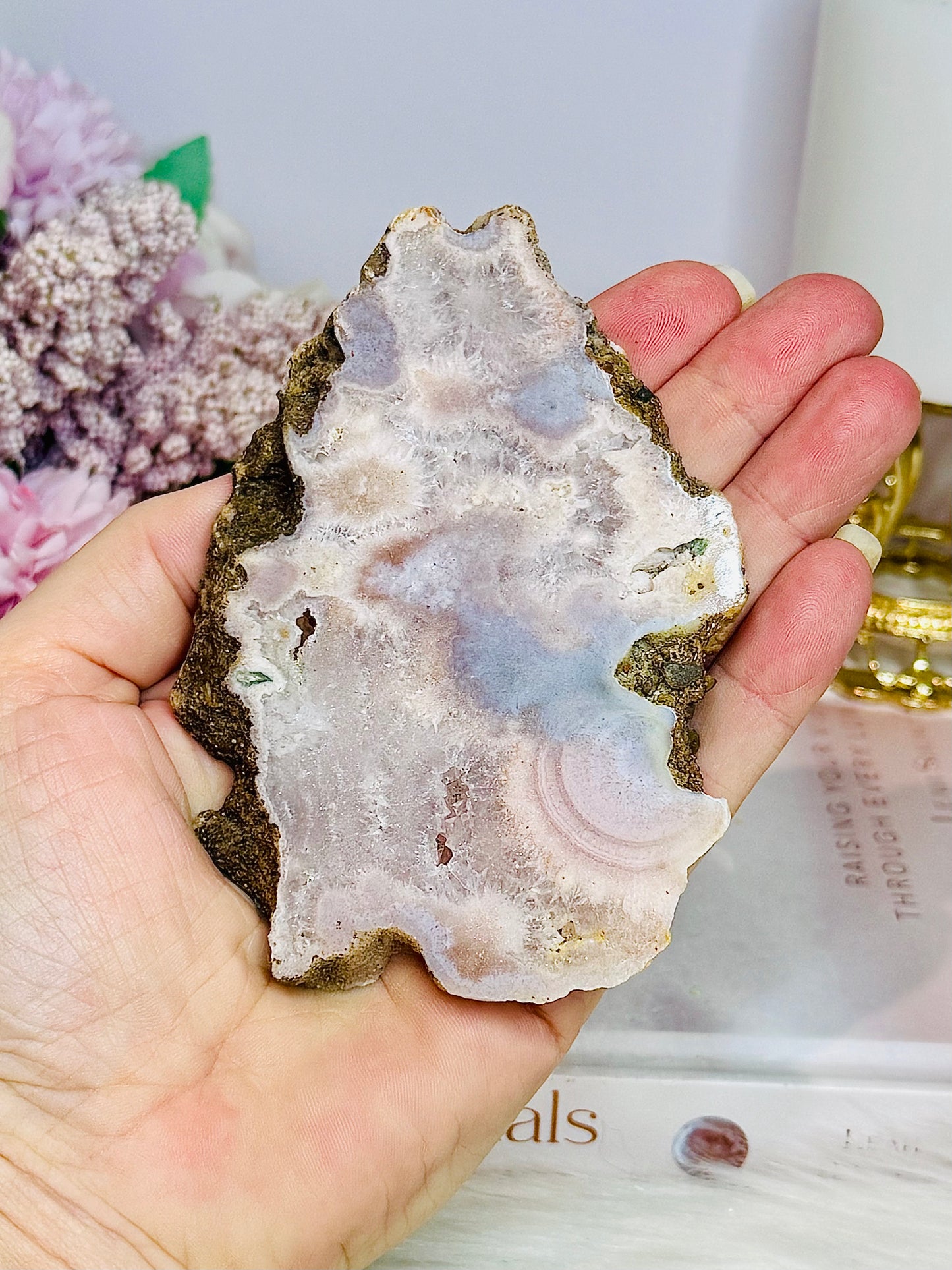 Pink Amethyst Natural Slab 11cm On Stand