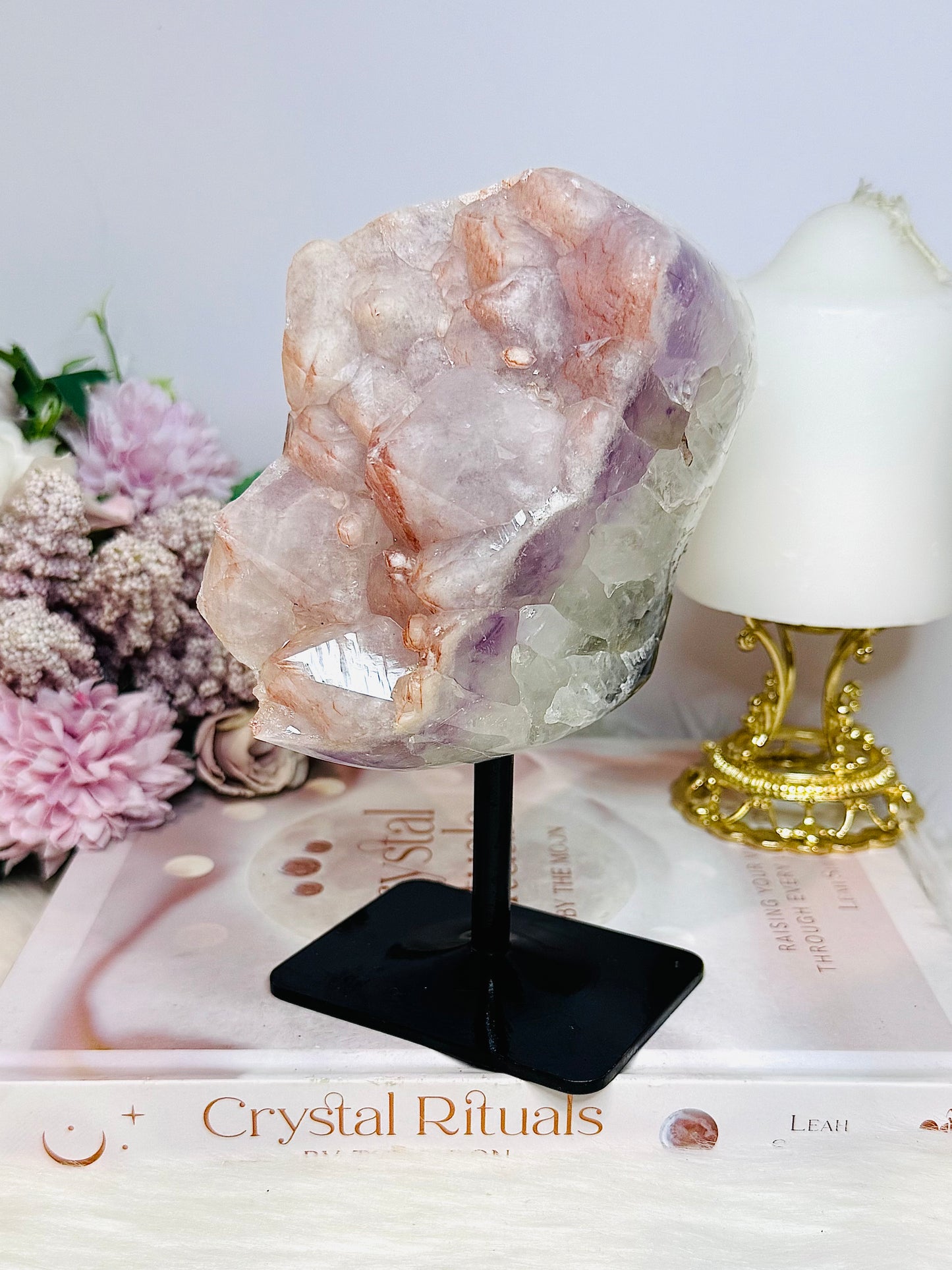 Rare Colour Large Amethyst Natural Freeform Cluster on Stand 17cm 1.12KG