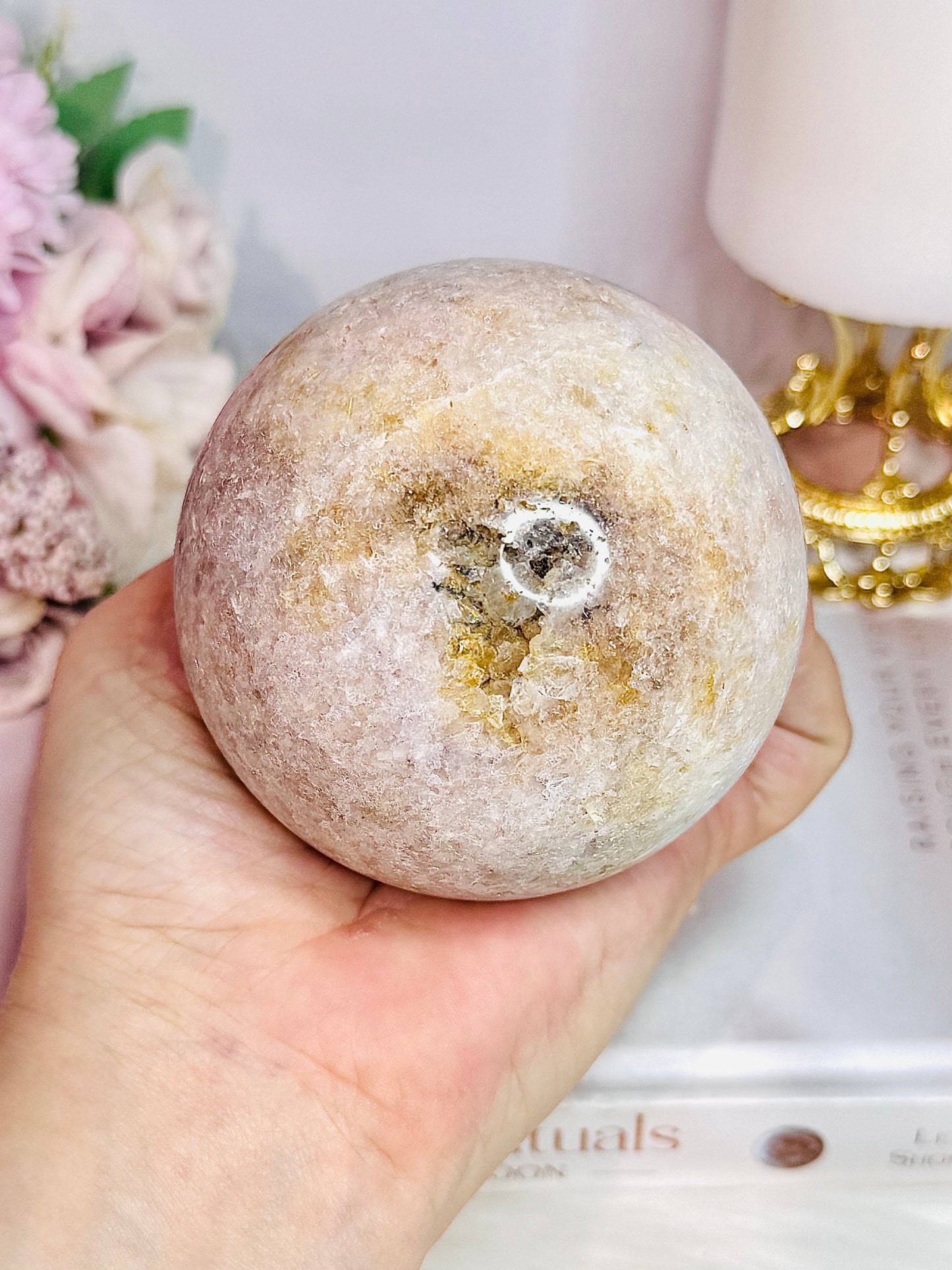 Beautiful Large Pink Amethyst Sphere on Stand From Brazil 568grams